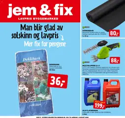 Forhåndsvis Jem & Fix kundeavis fra butikk Jem & Fix gyldig fra 26/07/2026