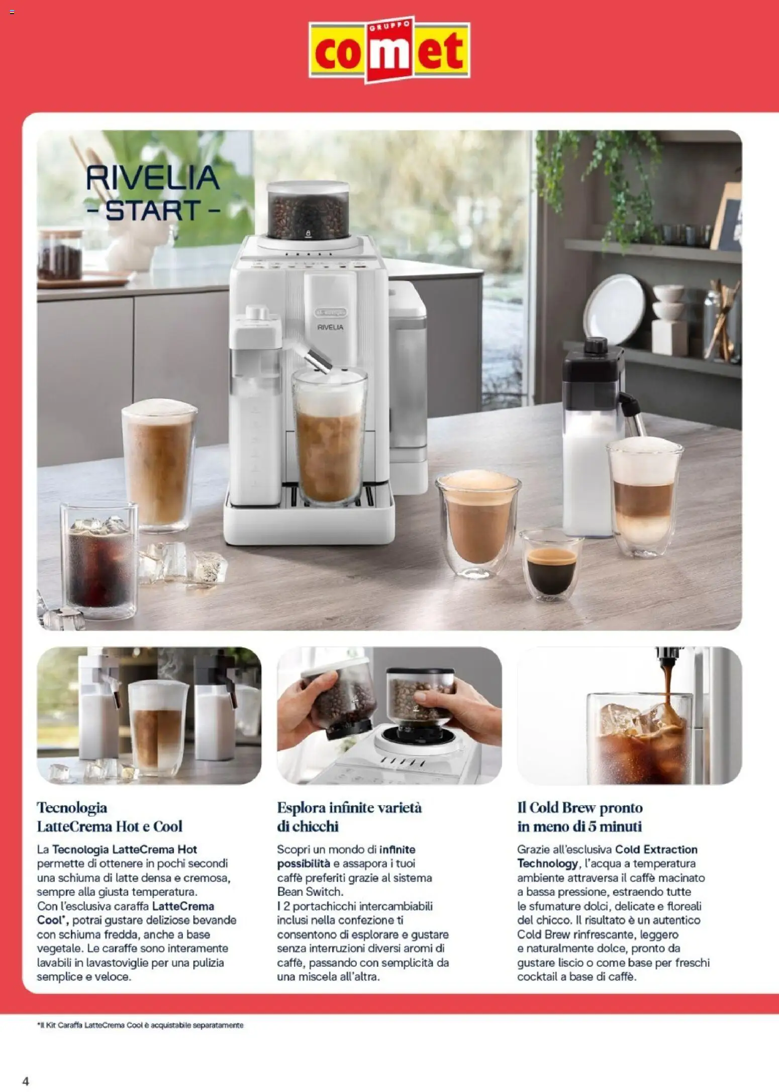 Anteprima dell'opuscolo Comet volantino Caffè De'Longhi dal negozio Comet valido da 29/10/2026 - Caffè, Cocktail, Latte, Schiuma, Caraffa, Bevande, Macinato, Caffè macinato