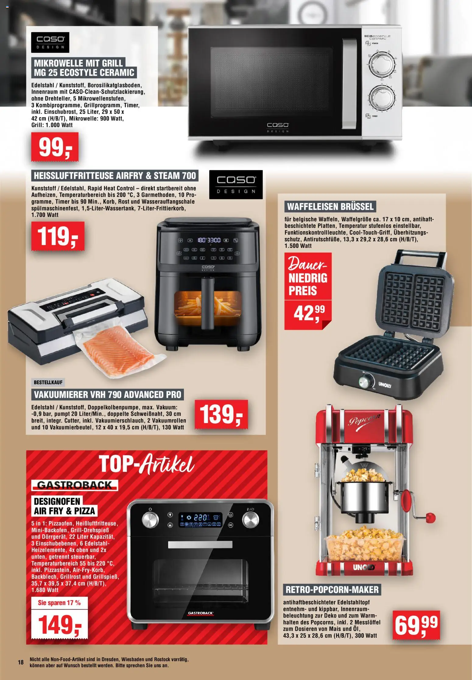 Vorschau von dem Prospekt des Geschäftes Handelshof, gültig ab dem 12.11.2026 - Pizza, Heißluftfritteuse, Mikrowelle, Grill, Waffeleisen, Popcorn, Mais, Vakuumierer