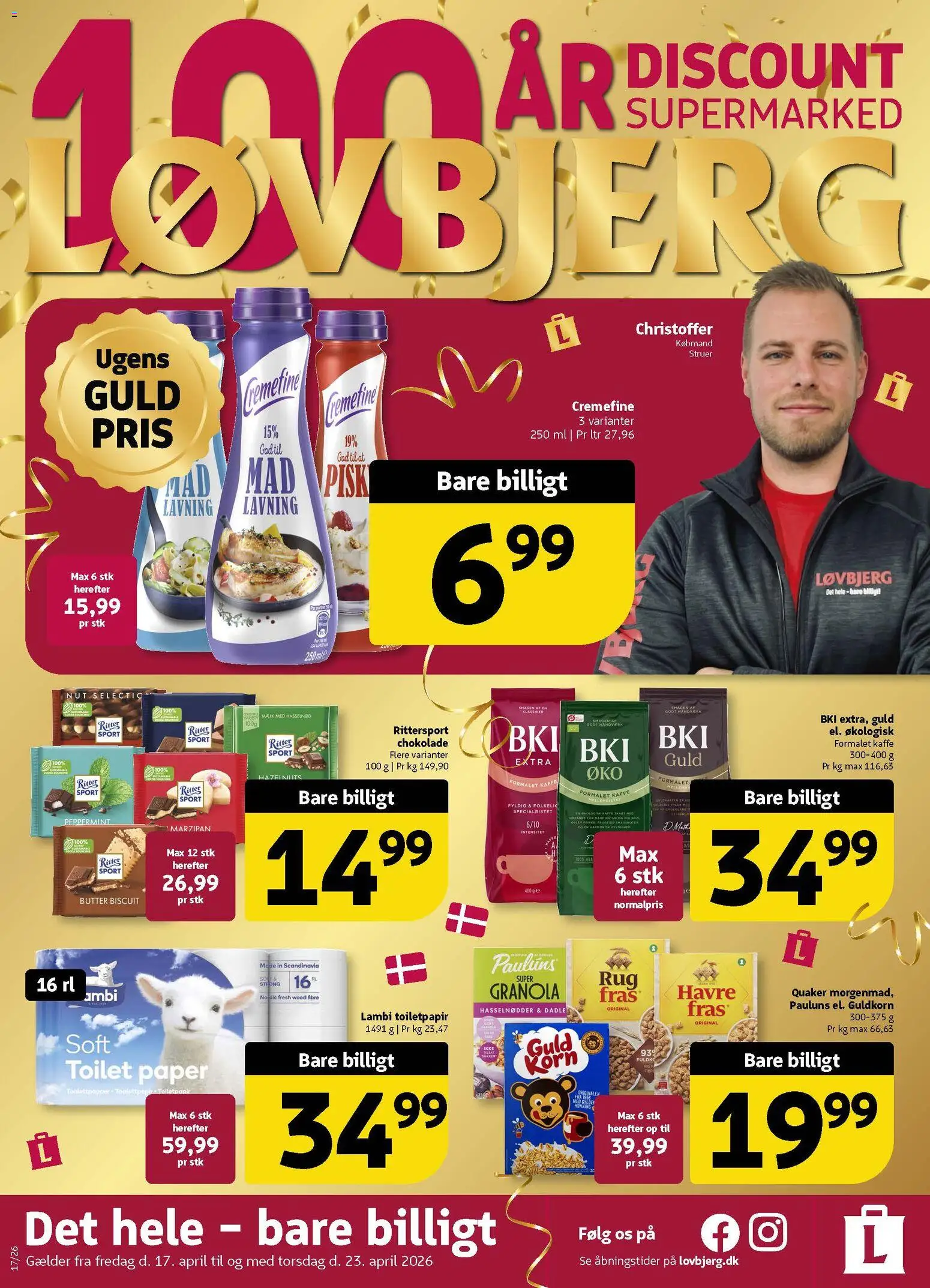 Eksempel på tilbudsavis Løvbjerg - Tilbudsavis uge 16 fra butik Løvbjerg gyldig fra 17/04/2026 - Toilet, Kaffe, Chokolade, Hasselnødder