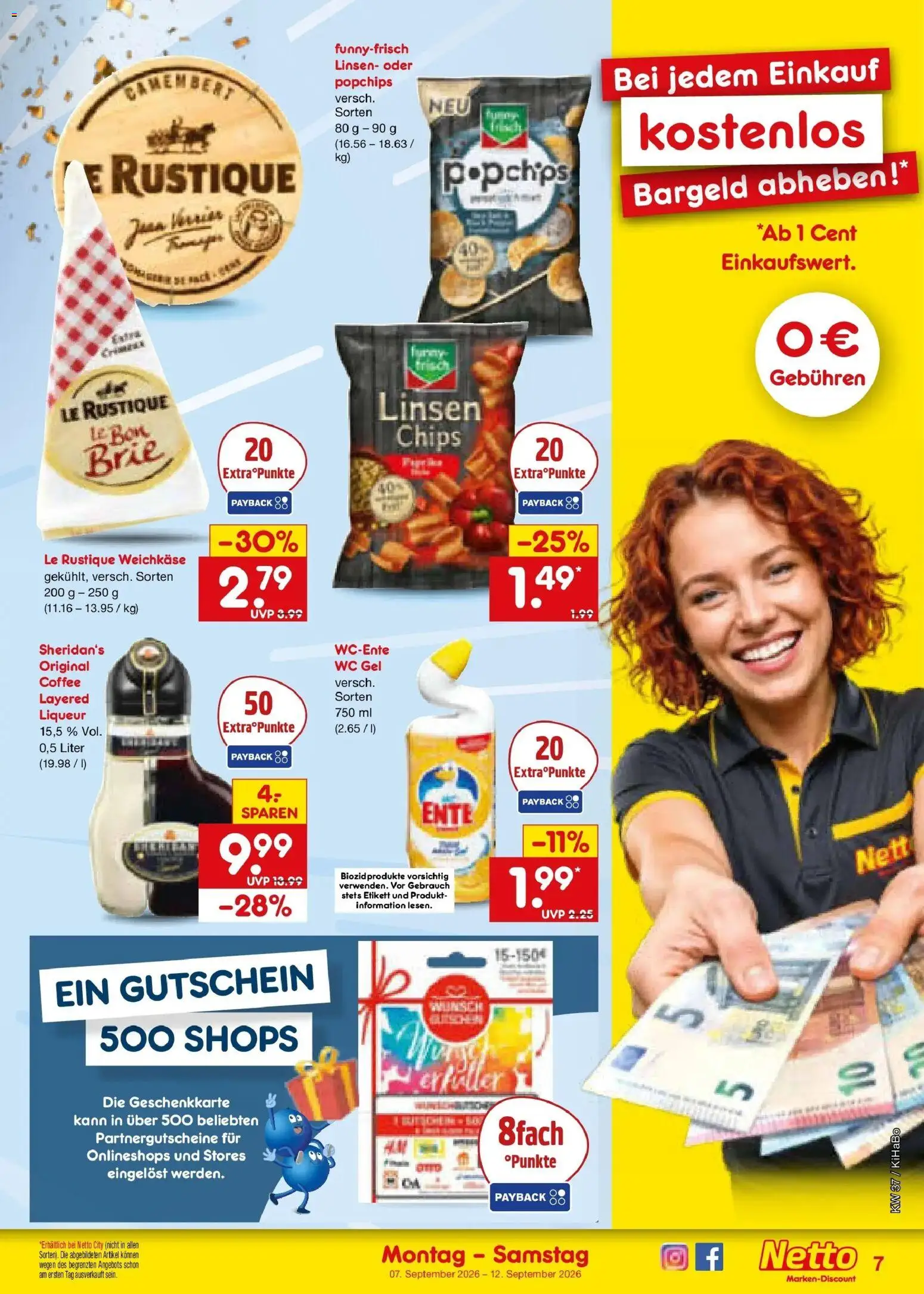 Vorschau von dem Prospekt des Geschäftes Netto Marken-Discount, gültig ab dem 07.09.2026 - Chips, Ente, Camembert