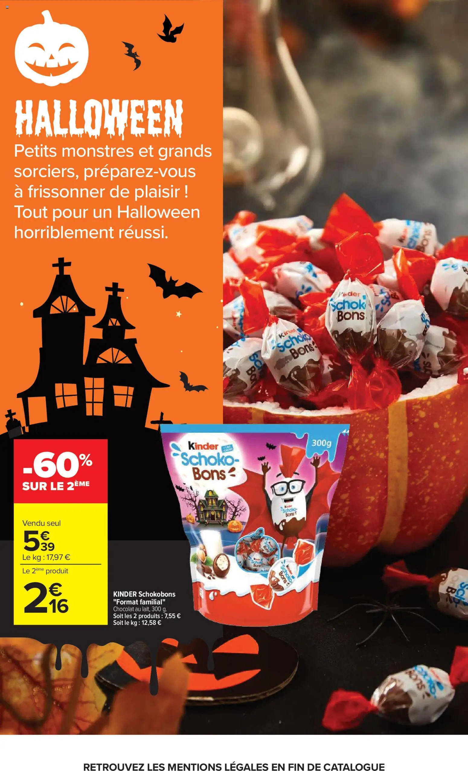 Prévisualisation de Carrefour catalogue du magasin Carrefour formulaire valide 20/10/2026 - Chocolat, Kinder Chocolat, Kinder Schokobons
