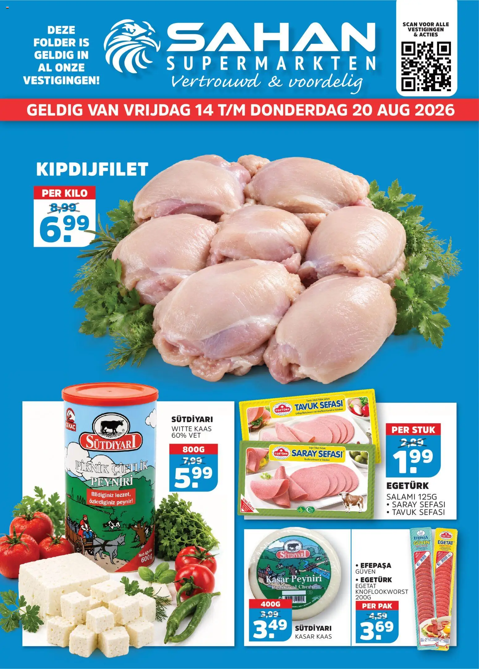 Voorbeeld van Sahan folder van winkel Sahan geldig vanaf 14-08-2026 - Kaas, Salami, Witte kaas