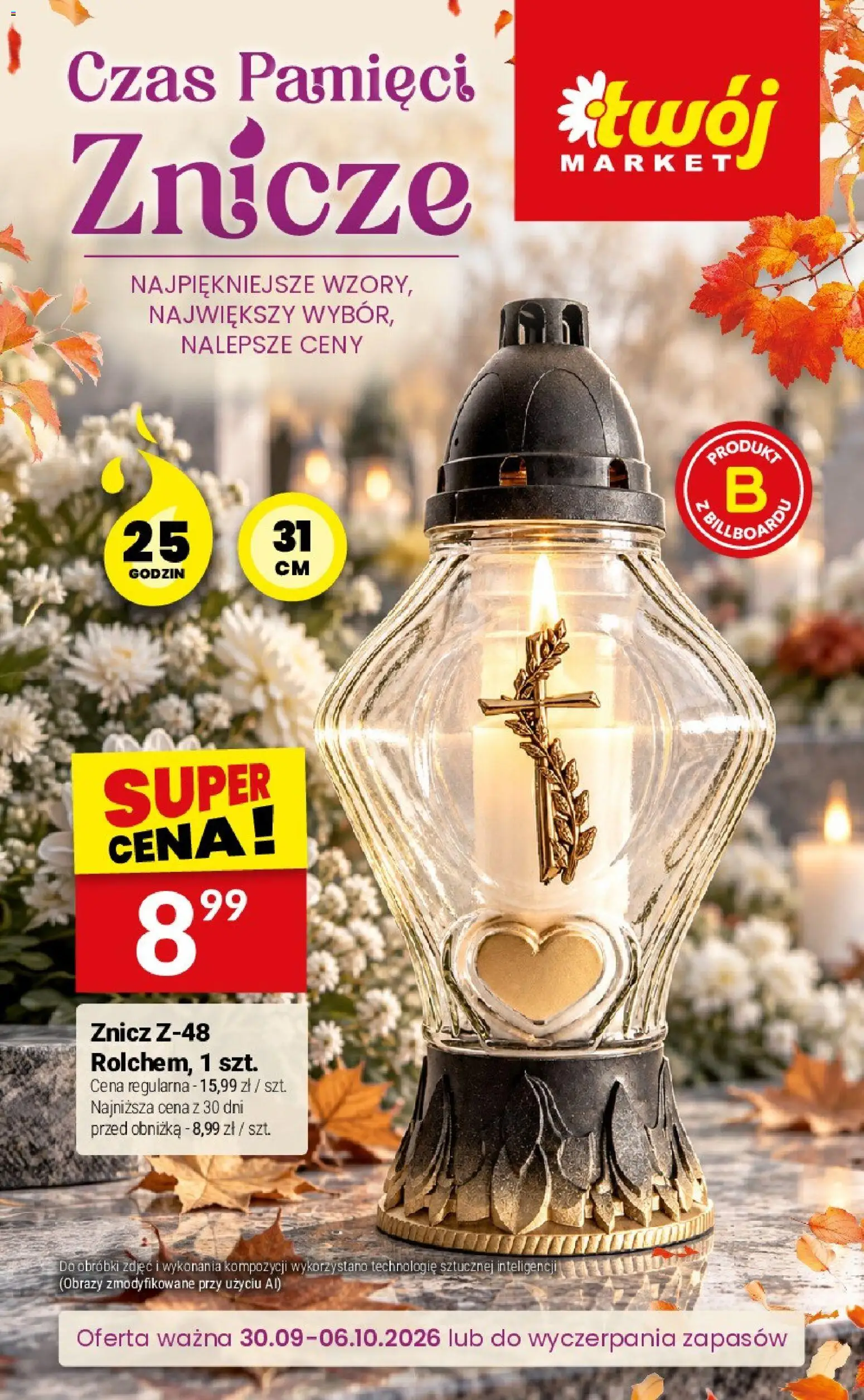Pogląd gazetki "Twój Market gazetka - Katalog zniczy" ze sklepu Twój Market ważnej od 30.09.2026 - Znicze