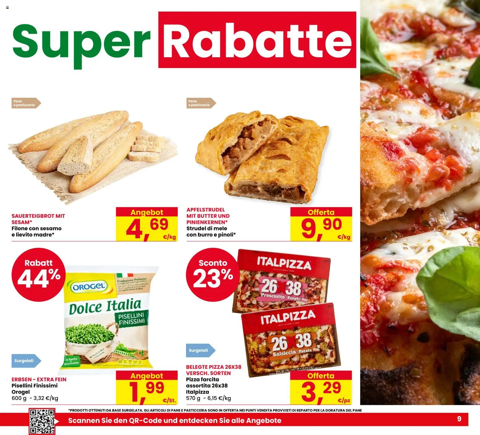 Anteprima dell'opuscolo Eurospar volantino Bolzano dal negozio Eurospar valido da 29/10/2026 - Pizza, Pane, Funghi, Strudel di mele, Sesamo, Burro, Lievito, Mele