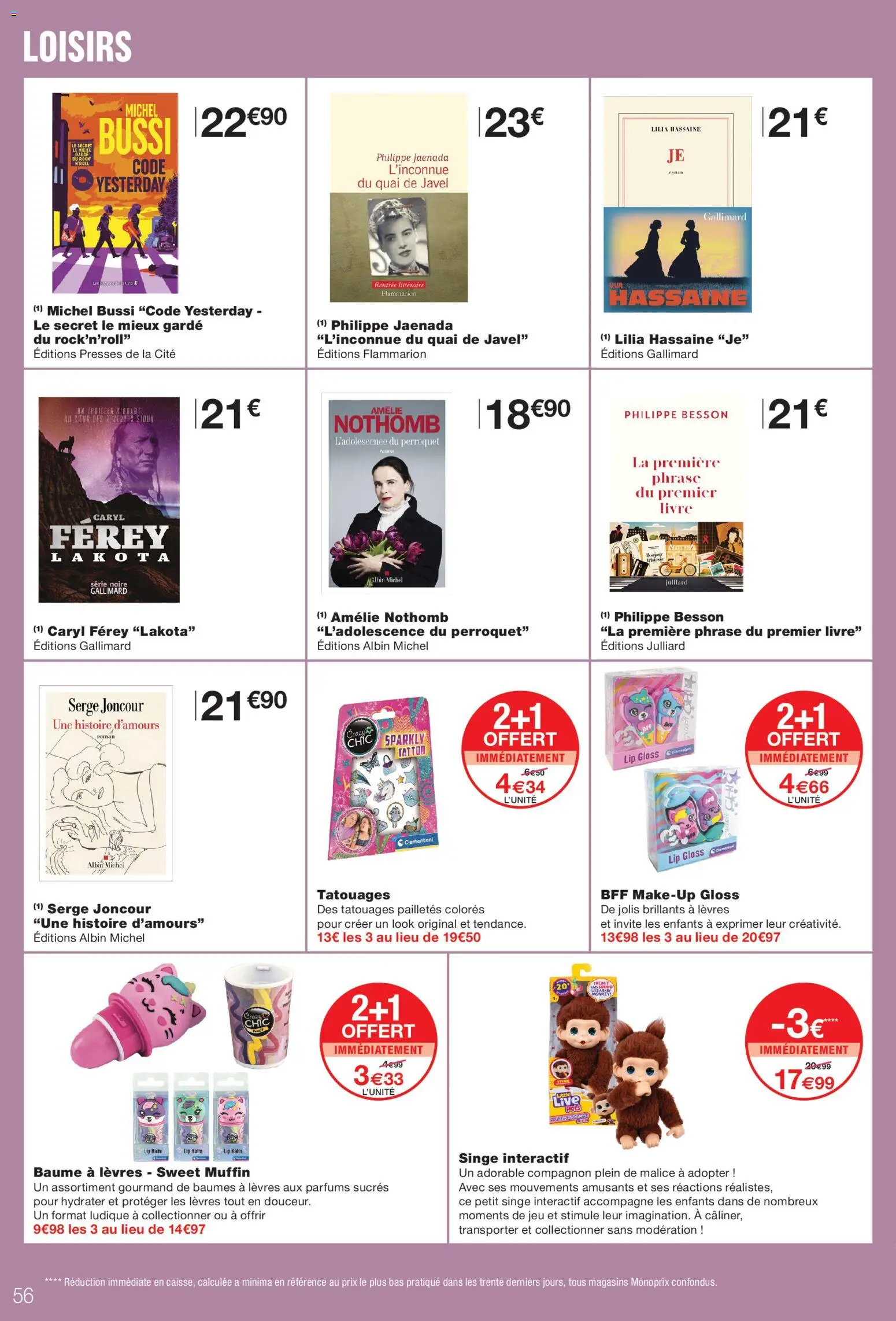 Prévisualisation de Monoprix catalogue du magasin Monoprix formulaire valide 08/09/2026 - Parfums, Livre, Gloss, Baume à lèvres
