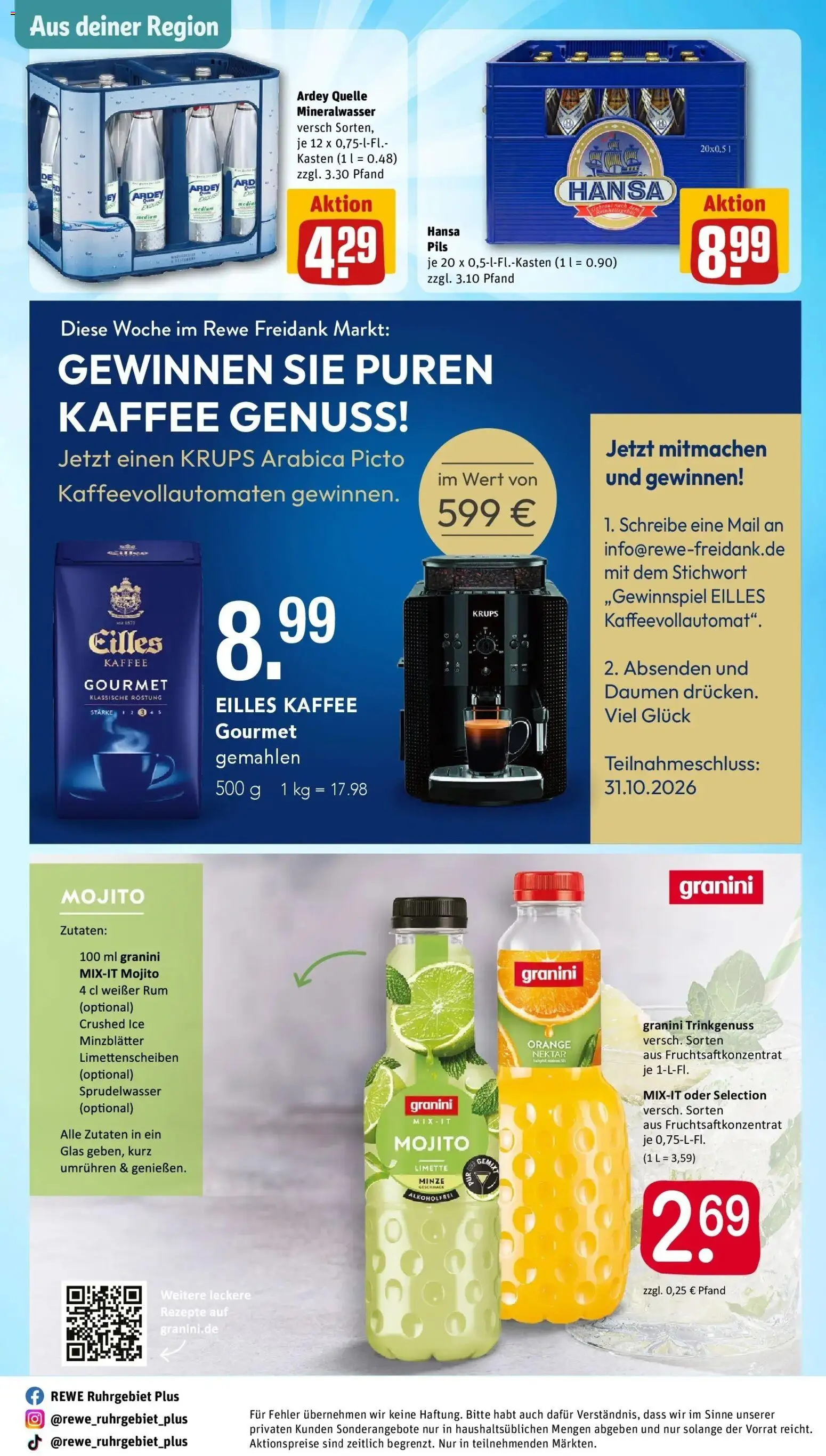 Vorschau von dem Prospekt des Geschäftes Rewe, gültig ab dem 26.10.2026
