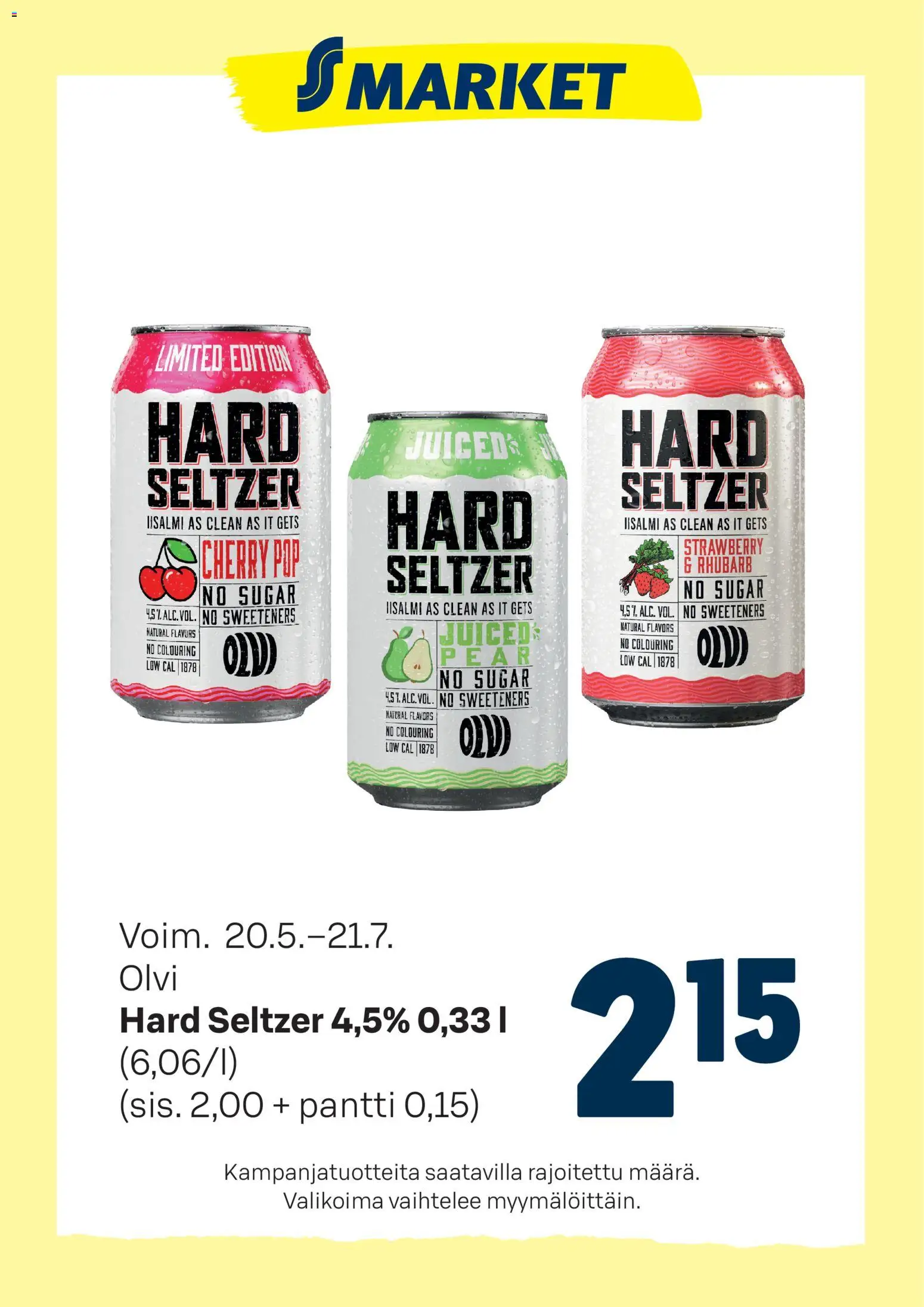 Kaupan S-market S-market tarjoukset Hard Seltzer esikatselu, voimassa 20/05/2026