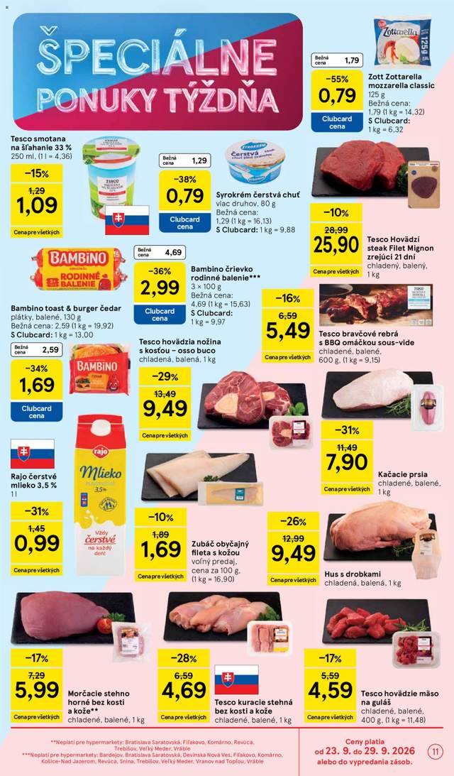 Nový Tesco leták od 23.09.