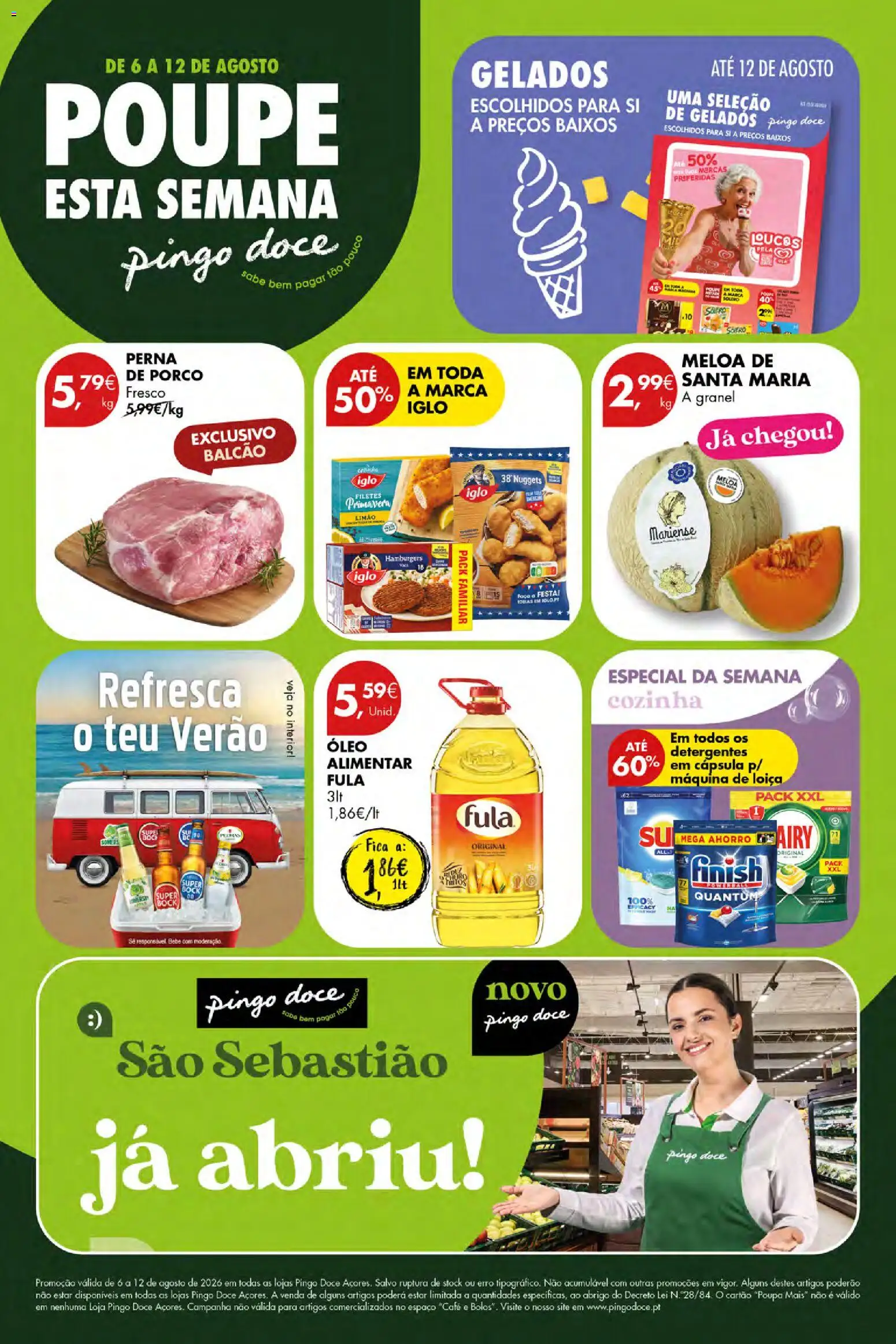 Pré-visualização do folheto da loja Pingo Doce válida a partir de 06/08/2026 - Café, Nuggets, Óleo, Faca