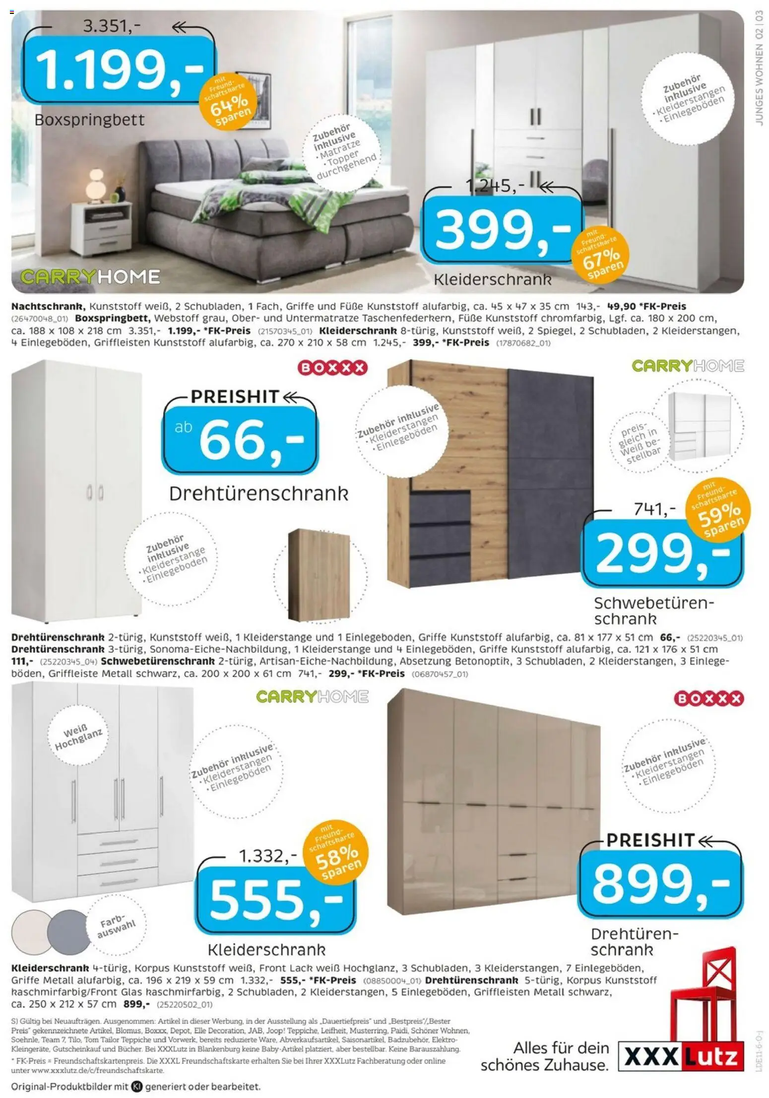 Vorschau von dem Prospekt des Geschäftes XXXLutz, gültig ab dem 24.10.2026 - Kleiderschrank, Boxspringbett, Matratze, Schrank, Topper, Schwebetürenschrank, Drehtürenschrank