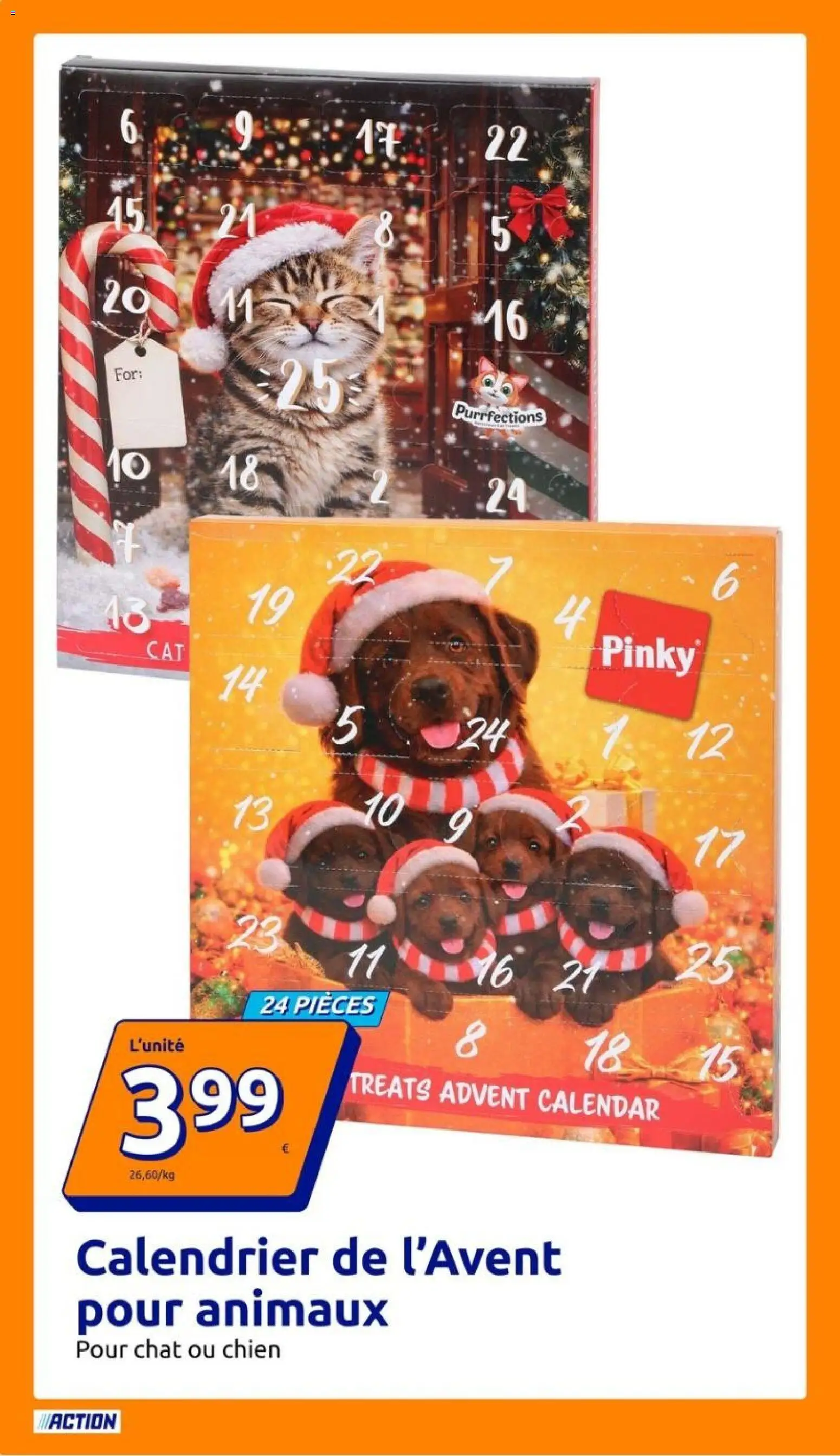Prévisualisation de Action catalogue du magasin Action formulaire valide 28/10/2026 - Calendrier, Calendrier de l'avent