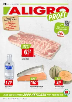 Vorschau des Merkblatts Aligro aktionen Chavannes, Matran, Genf, Sitten vom Shop Aligro gültig von 01.06.2026 bis 06.06.2026