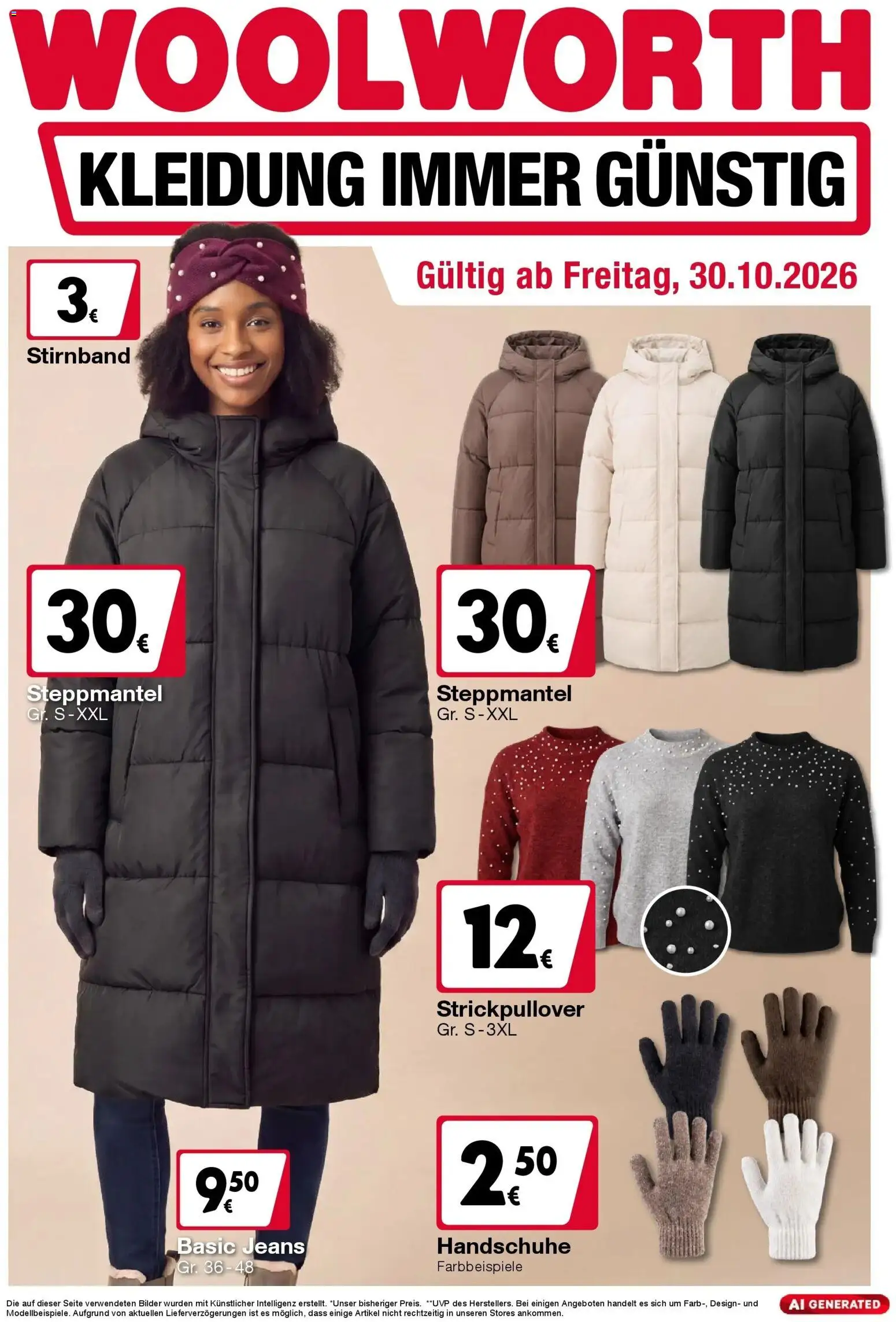 Vorschau der Angebote: Woolworth Woolworth Wochenangebote gültig ab 30.10.2026 - Jeans, Handschuhe