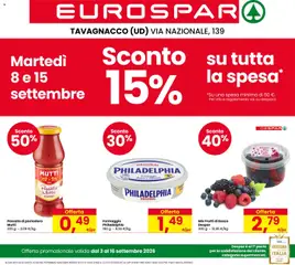 Anteprima dell'opuscolo Eurospar volantino Tavagnacco dal negozio Eurospar valido da 03/09/2026