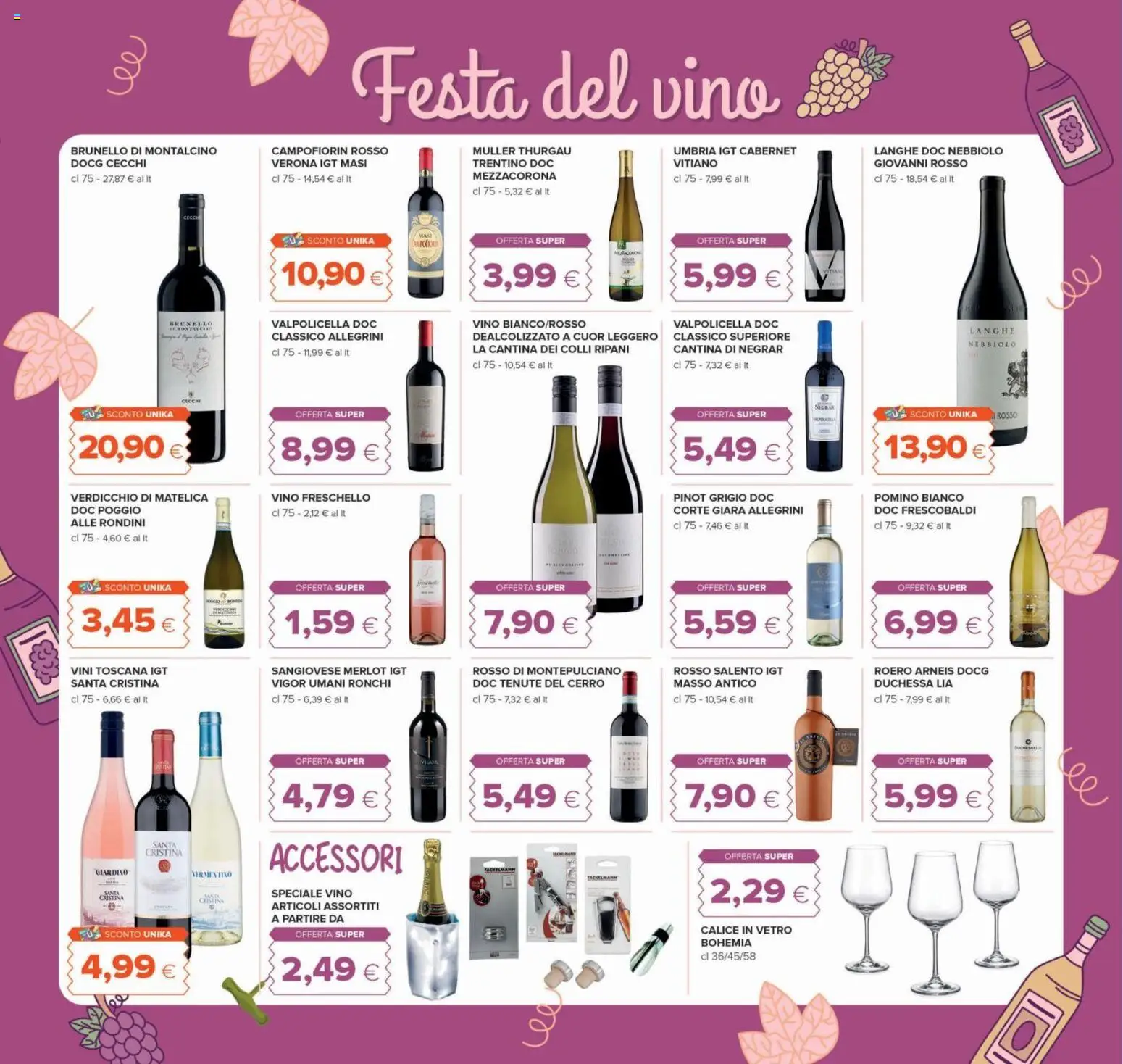 Anteprima dell'opuscolo Oasi volantino Roma dal negozio Oasi valido da 22/10/2026 - Vino, Calice