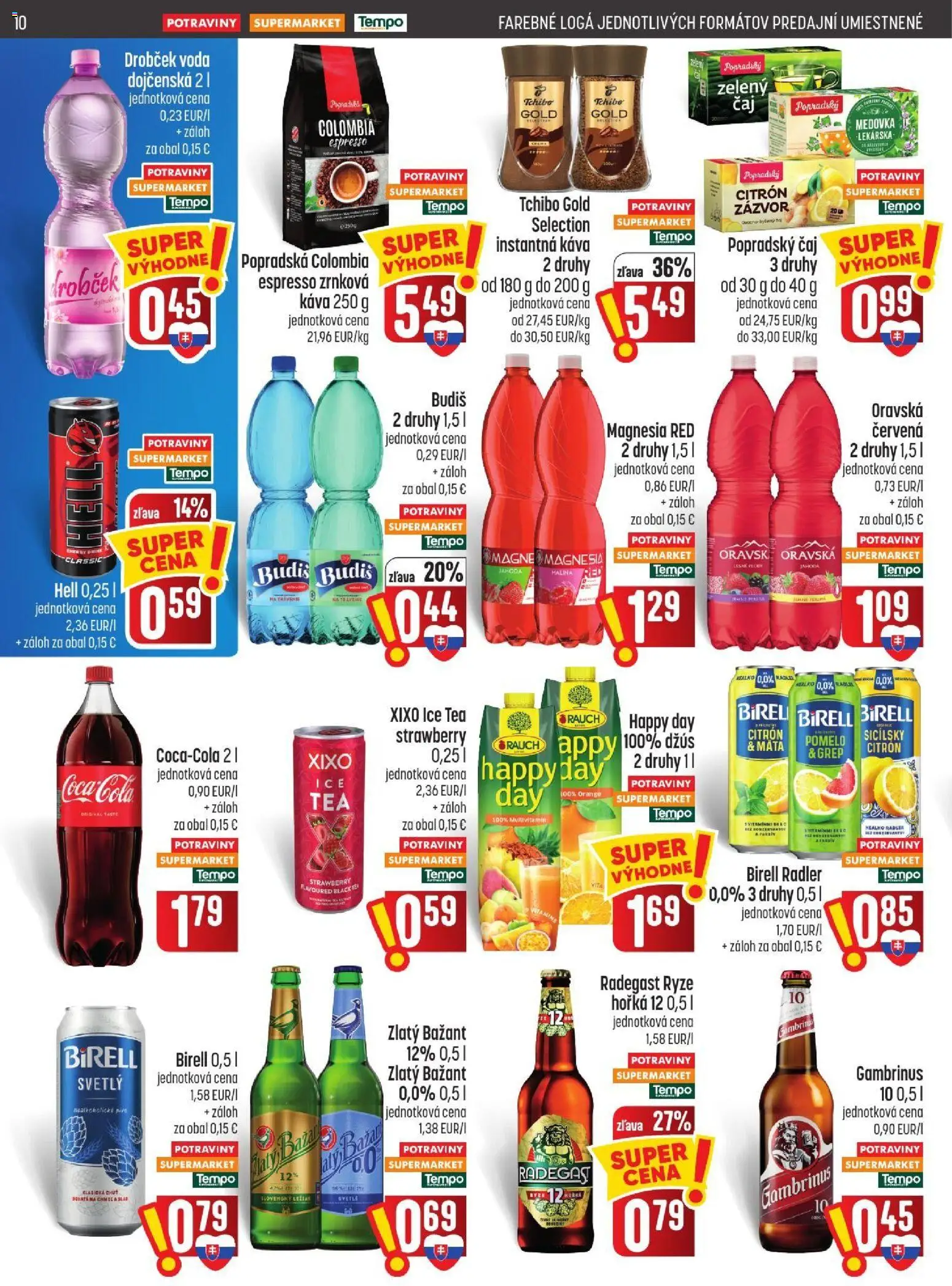 Náhľad COOP Jednota letáku platného od 22.10.2026 - Pivo, Čaj, Radegast, Birell, Grep, Gambrinus, Ice Tea, Zlatý Bažant