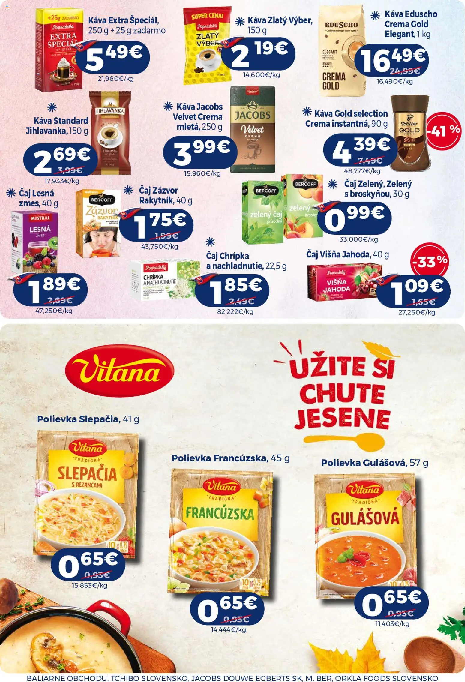 Náhľad Milk Agro letáku platného od 23.09.2026 - Káva, Čaj, Zelený čaj, Jacobs Velvet, Zázvor