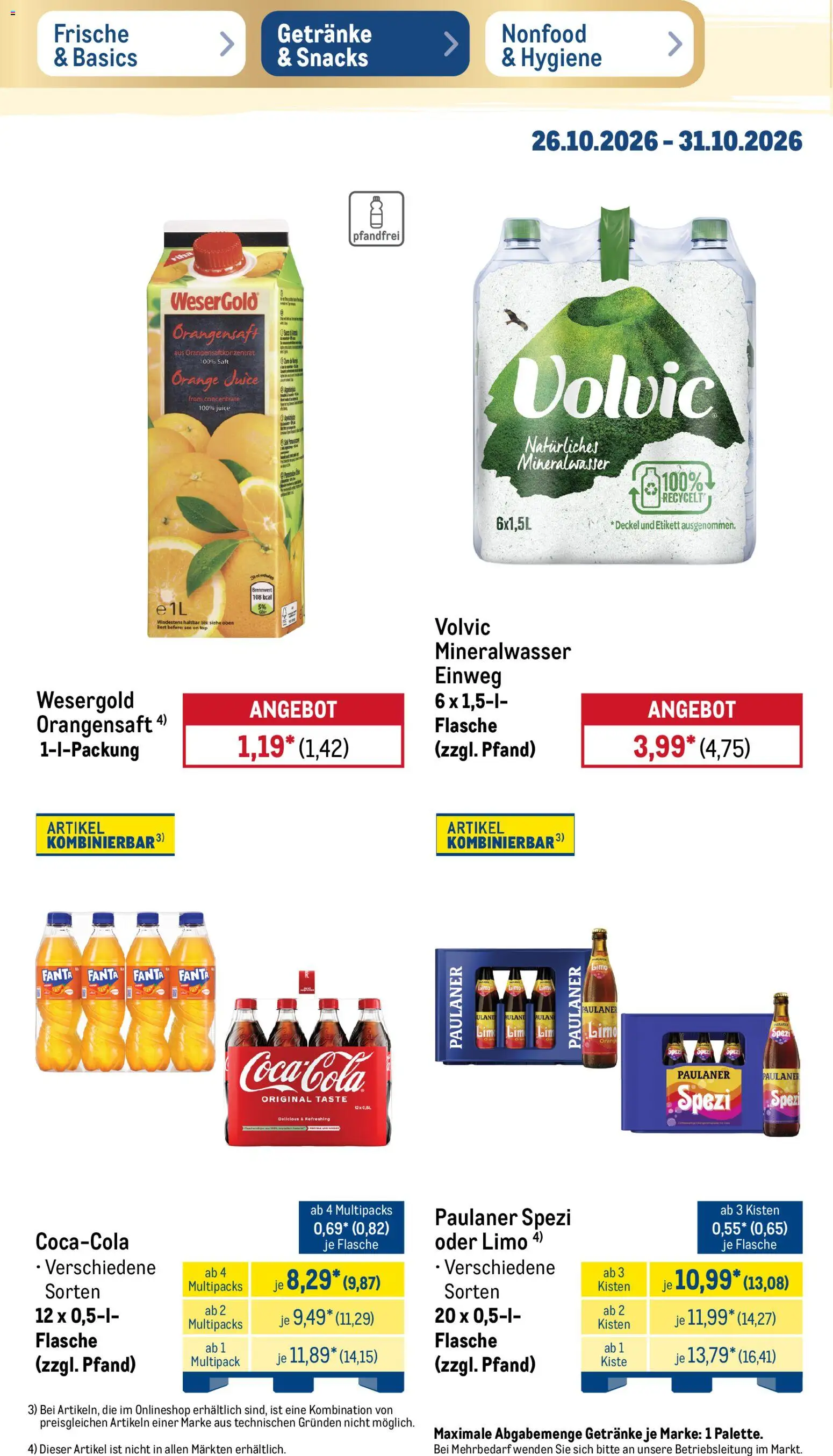 Vorschau von dem Prospekt des Geschäftes Metro, gültig ab dem 26.10.2026 - Krombacher, Heineken, Pils