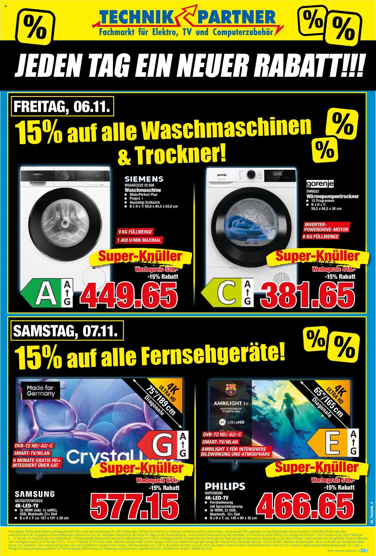 Vorschau von dem Prospekt des Geschäftes HERKULES, gültig ab dem 02.11.2026 - Bilder, Samsung, Waschmaschine, TV, Philips, Siemens, Trockner, Gorenje
