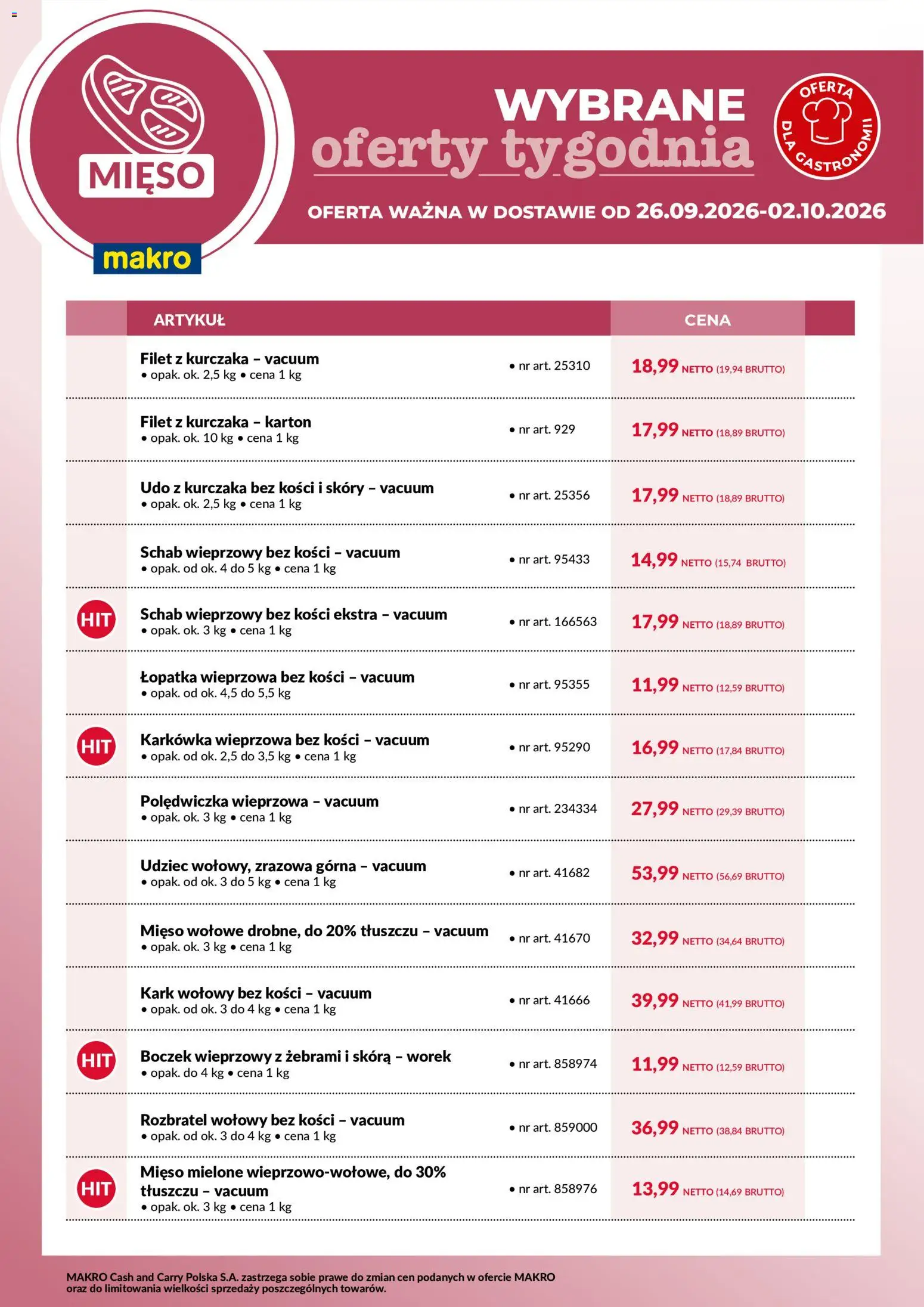 Pogląd gazetki "Makro gazetka - wybrane oferty tygodnia w dostawie" ze sklepu Makro ważnej od 26.09.2026