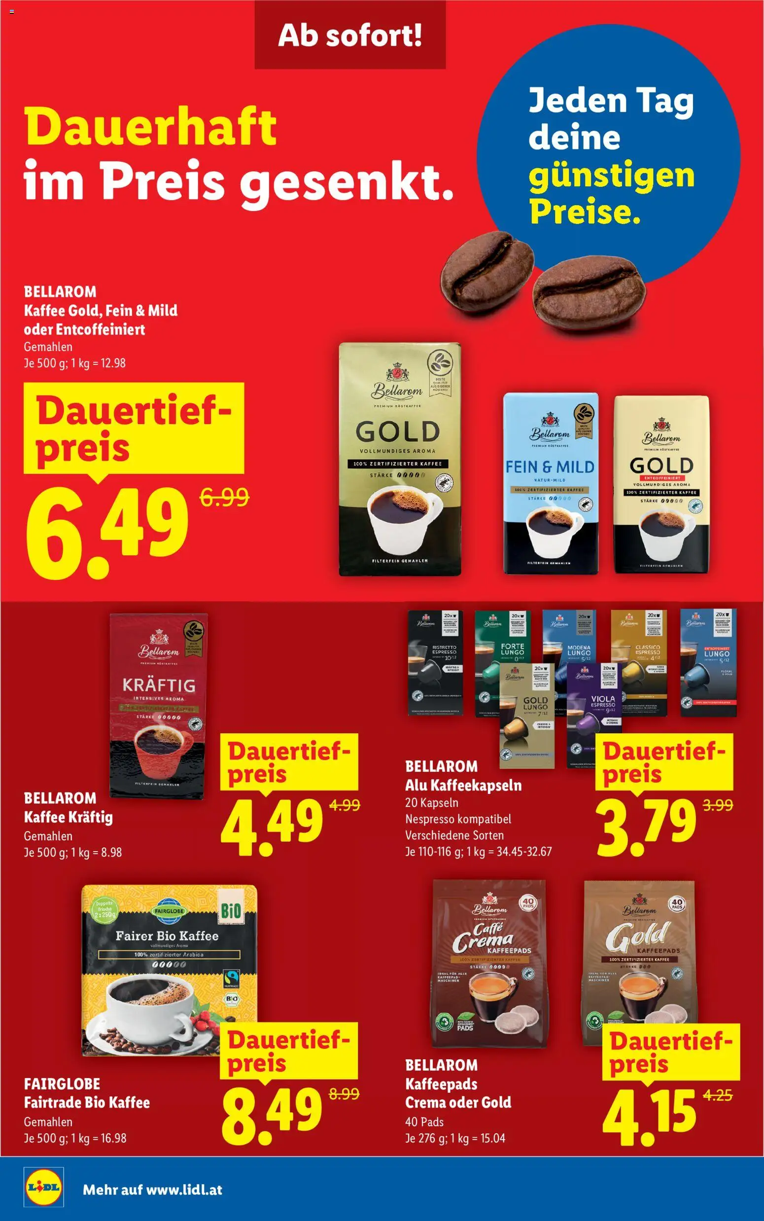 Vorschau der Angebote: Lidl Lidl Jeden Tag deine günstige Preise gültig ab 08.07.2026 - Kaffee