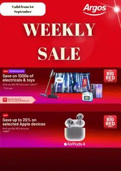 Preview of Argos Argos catalogue valid from 01/09/2026
