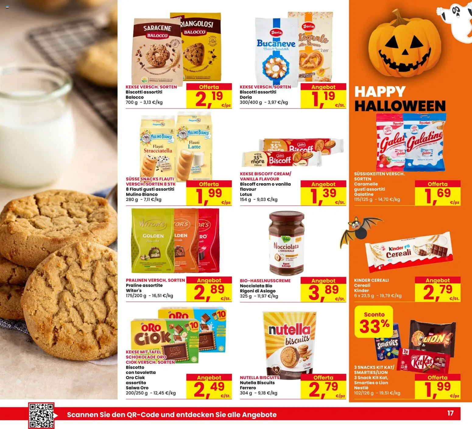 Anteprima dell'opuscolo Eurospar volantino Ora dal negozio Eurospar valido da 29/10/2026 - Biscotti, Latte, Nutella, Stracciatella, Cereali, Caramelle, Tavoletta
