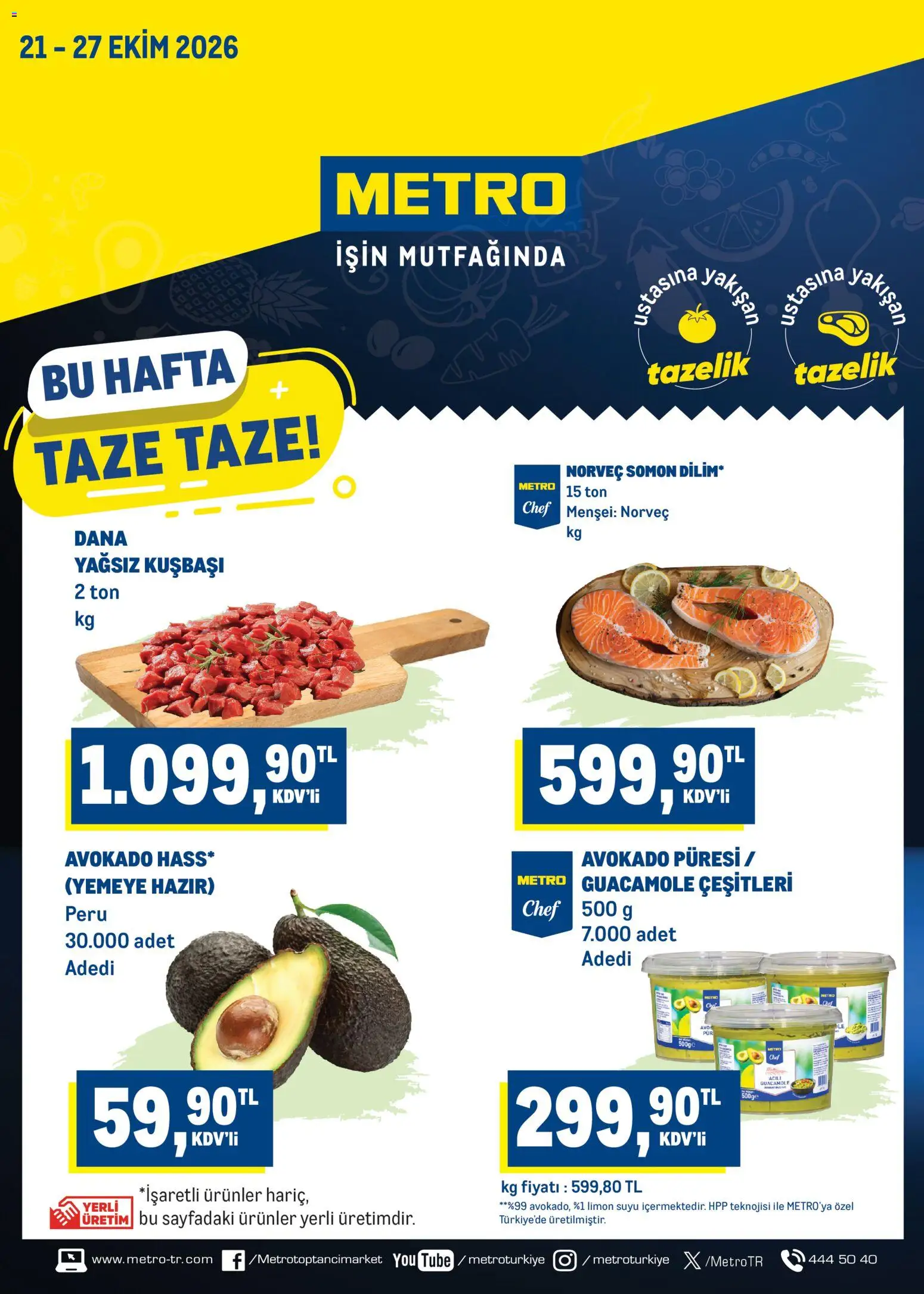 Metro Metro Katalog 21.10.2026 - Broşürünün önizlemesi - Avokado, Limon, Somon, Guacamole