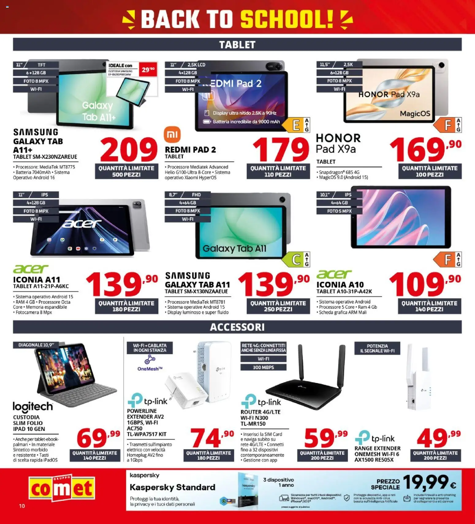 Anteprima dell'opuscolo Comet volantino dal negozio Comet valido da 10/09/2026 - Samsung, Xiaomi, Ipad, Samsung Galaxy, Tablet, Batteria, Fotocamera, Router