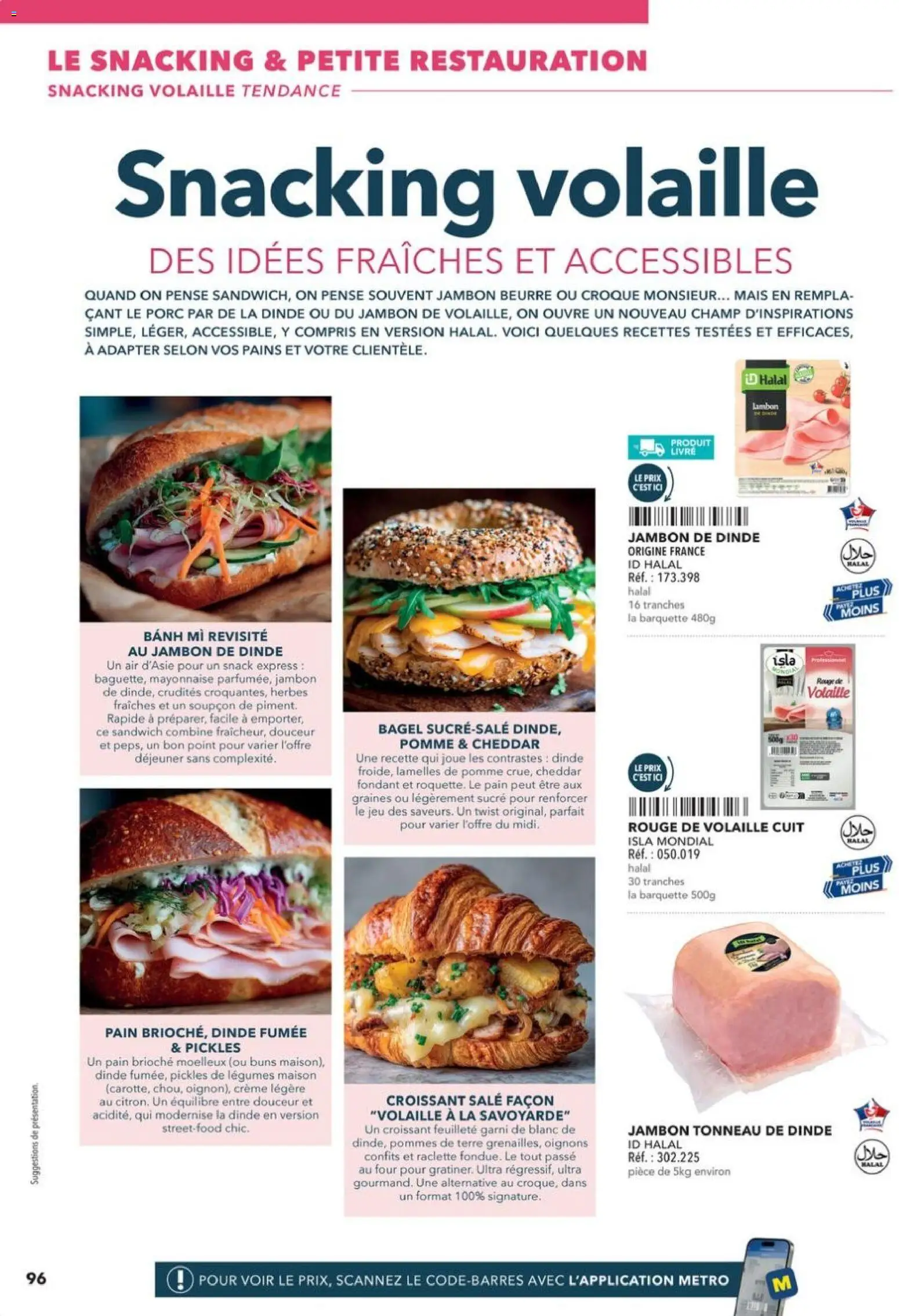 Prévisualisation de Boulangers Pâtissiers du magasin METRO formulaire valide 30/04/2026 - Sandwich, Raclette, Croissant, Brioche, Oignons, Dinde, Crème, Cheddar