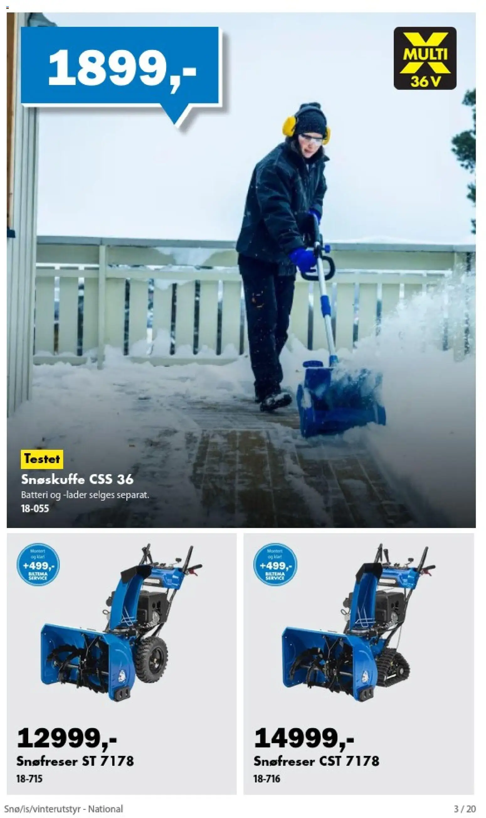 Forhåndsvis Biltema kundeavis Snø is vinterutstyr fra butikk Biltema gyldig fra 04/10/2026 - Batteri