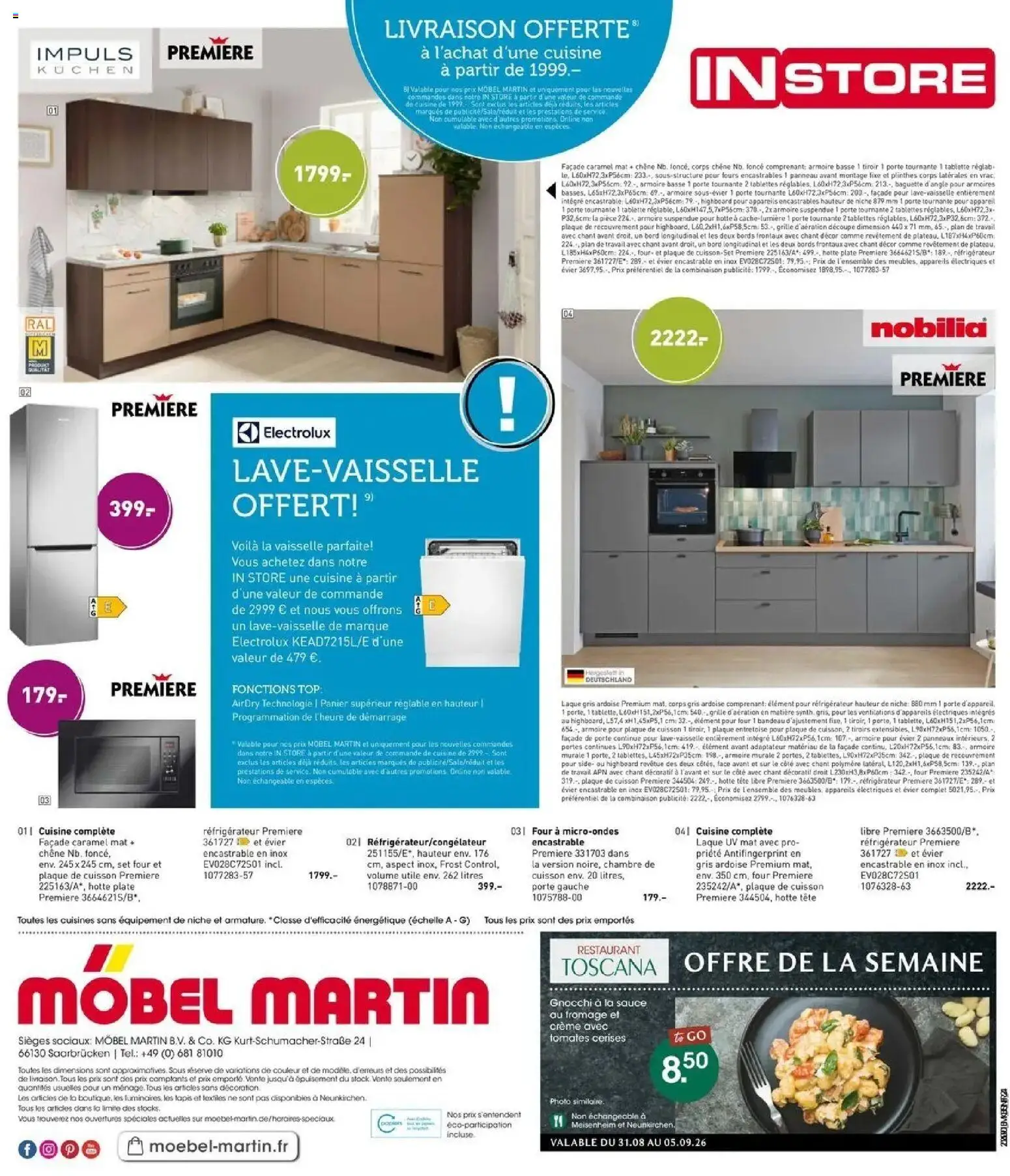 Prévisualisation de Möbel Martin: Offres hebdomadaires du magasin Möbel Martin formulaire valide 01/09/2026 - Fromage, Tapis, Four, Décoration, Vaisselle, Combinaison, Laque, Portes