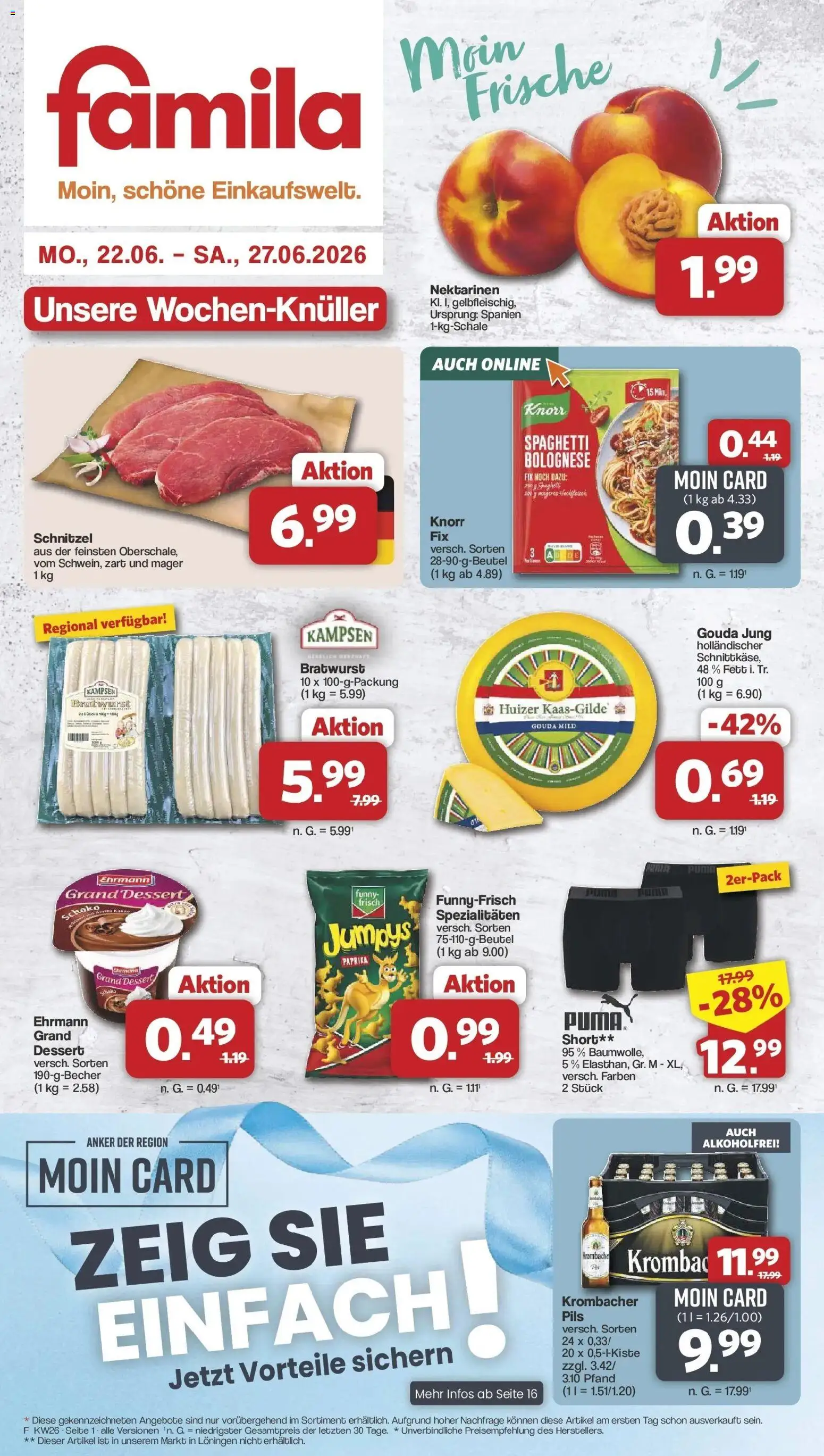 Vorschau von dem Prospekt des Geschäftes Famila Nordwest, gültig ab dem 22.06.2026