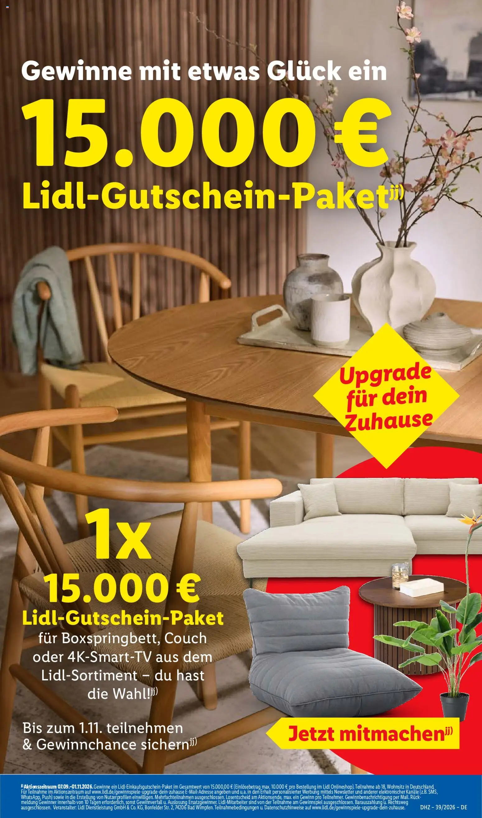 Vorschau von dem Prospekt des Geschäftes Lidl, gültig ab dem 21.09.2026 - Couch, Bad