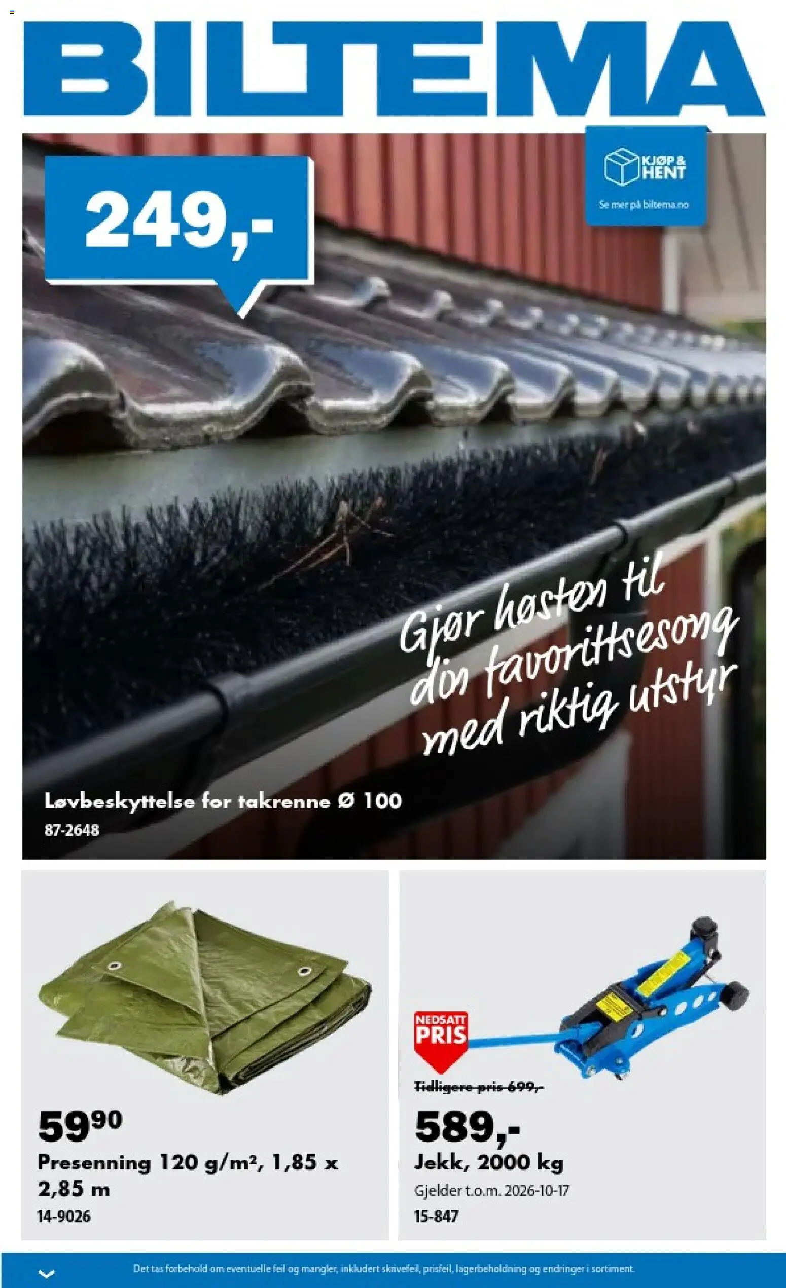 Forhåndsvis Biltema kundeavis oktober fra butikk Biltema gyldig fra 01/10/2026
