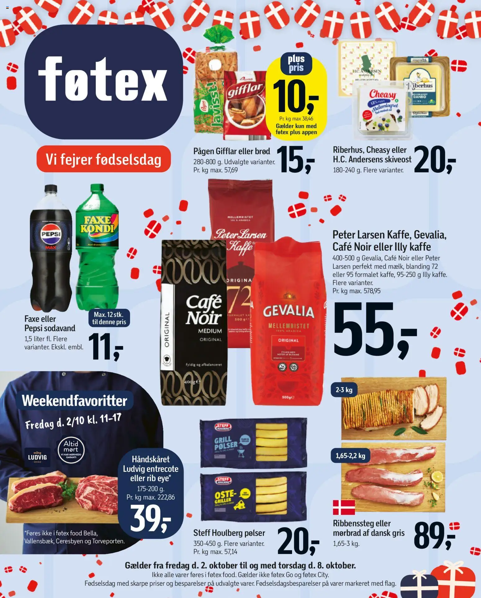 Eksempel på tilbudsavis Føtex - Tilbudsavis uge 41 fra butik Føtex gyldig fra 02/10/2026 - Kaffe, Grill, Brød, Sodavand, Entrecote, Pepsi, Pølser