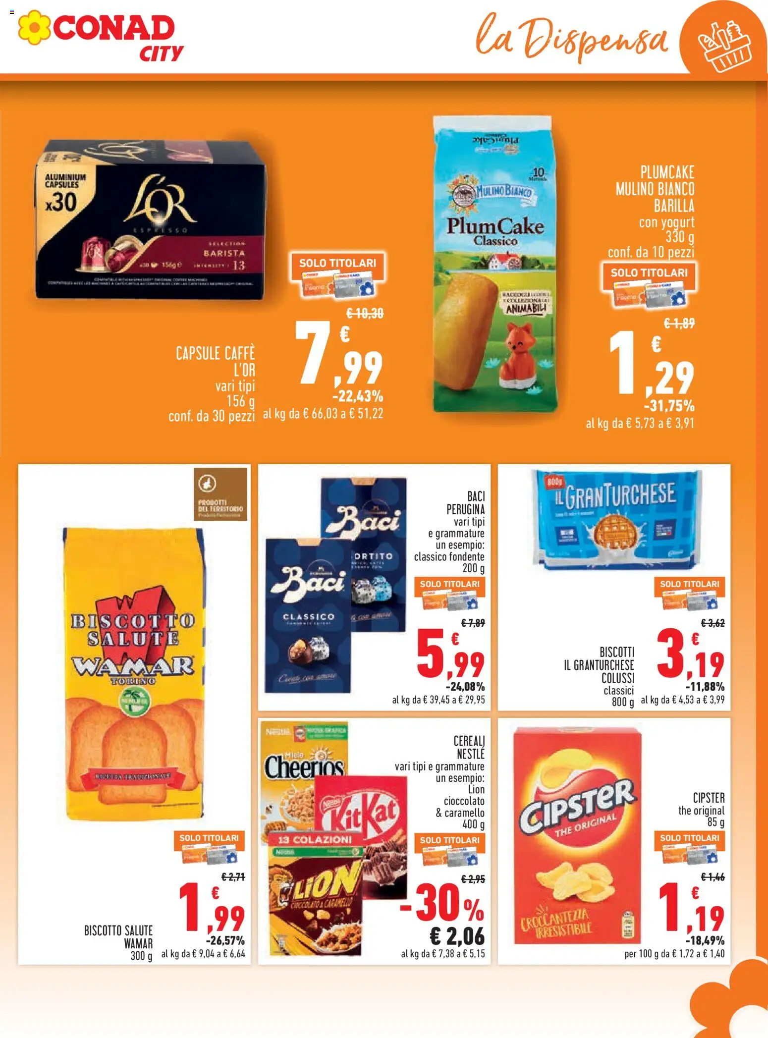 Anteprima dell'opuscolo Conad volantino City Piemonte dal negozio Conad valido da 22/10/2026 - Caffè, The, Biscotti, Cioccolato, Plumcake, Yogurt, Cereali, Barilla
