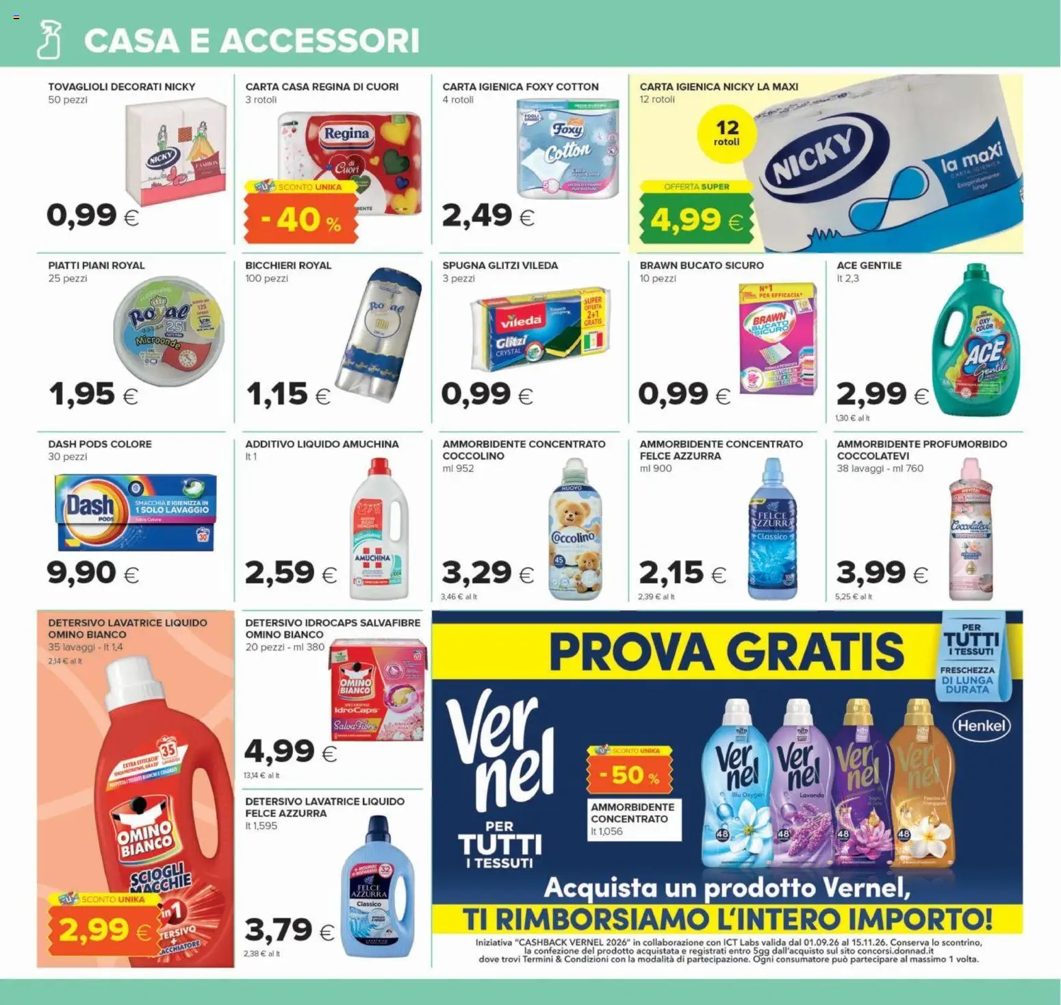 Anteprima dell'opuscolo Oasi volantino Roma dal negozio Oasi valido da 22/10/2026 - Lavatrice, Piatti, Microonde, Lavanda, Carta igienica, Ammorbidente, Spugna