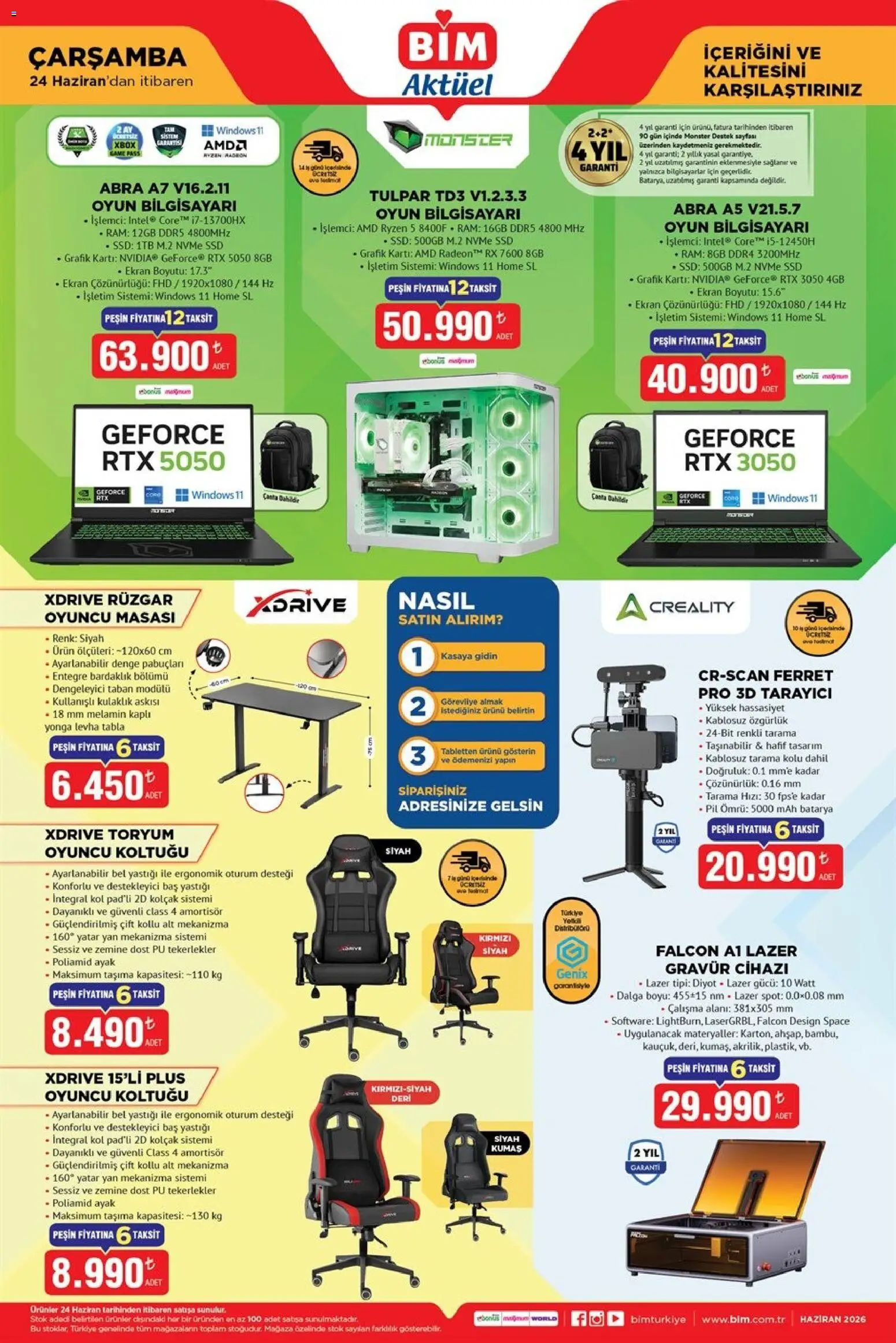 BİM BİM - Katalog Çarşamba 24.06.2026 - Broşürünün önizlemesi - Oyun, Kulaklık, Xbox, Çanta, Pil, Oyuncu