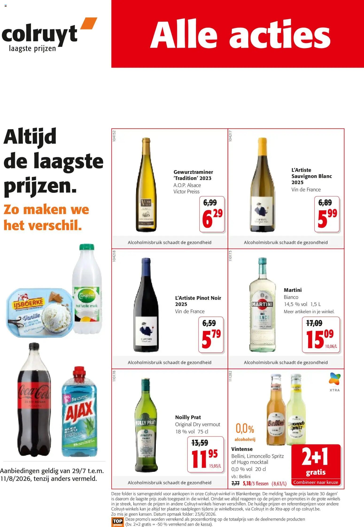 Voorbeeld van Colruyt Folder / Publicité van winkel Colruyt geldig vanaf 29/07/2026 - Martini, Vermout, Kan, Vanille