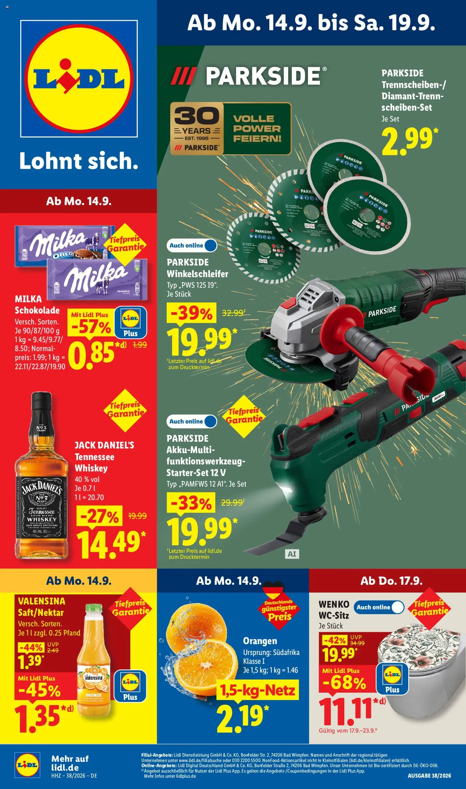Vorschau von dem Prospekt des Geschäftes Lidl, gültig ab dem 14.09.2026 - Beistelltisch, Bad, Cardigan, Jacke