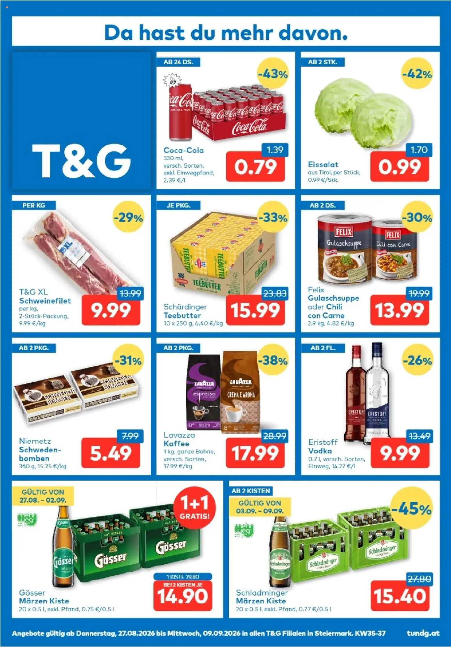 Vorschau der Angebote: T&G T&G Steiermark gültig ab 27.08.2026