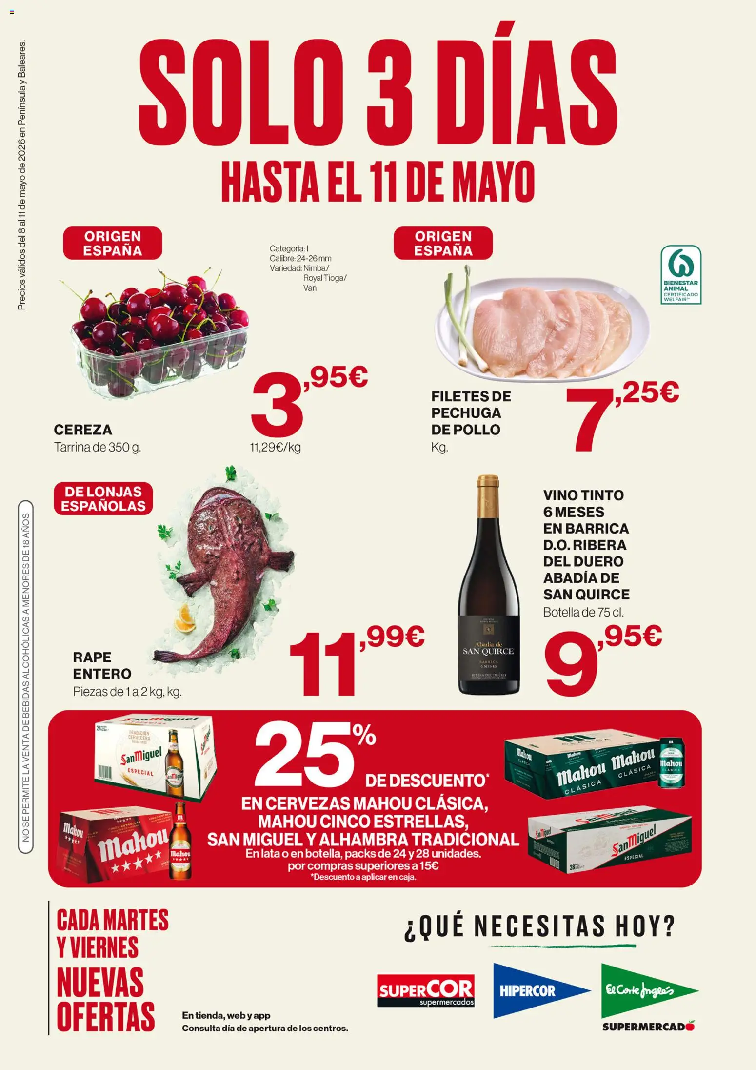 Vista previa del folleto de la tienda Supercor válido desde el 08/05/2026 - Vino, Vino tinto, Bebidas, Pollo
