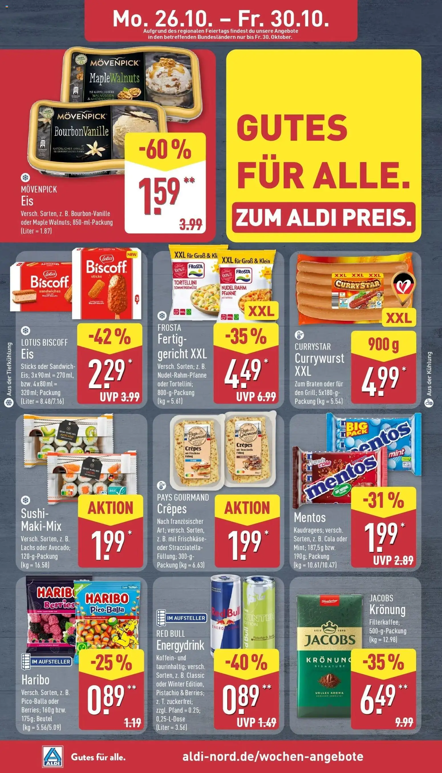 Vorschau von dem Prospekt des Geschäftes Aldi, gültig ab dem 26.10.2026