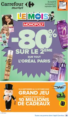 Prévisualisation de Carrefour Market Le mois monopoly du magasin Carrefour Market formulaire valide 15/09/2026