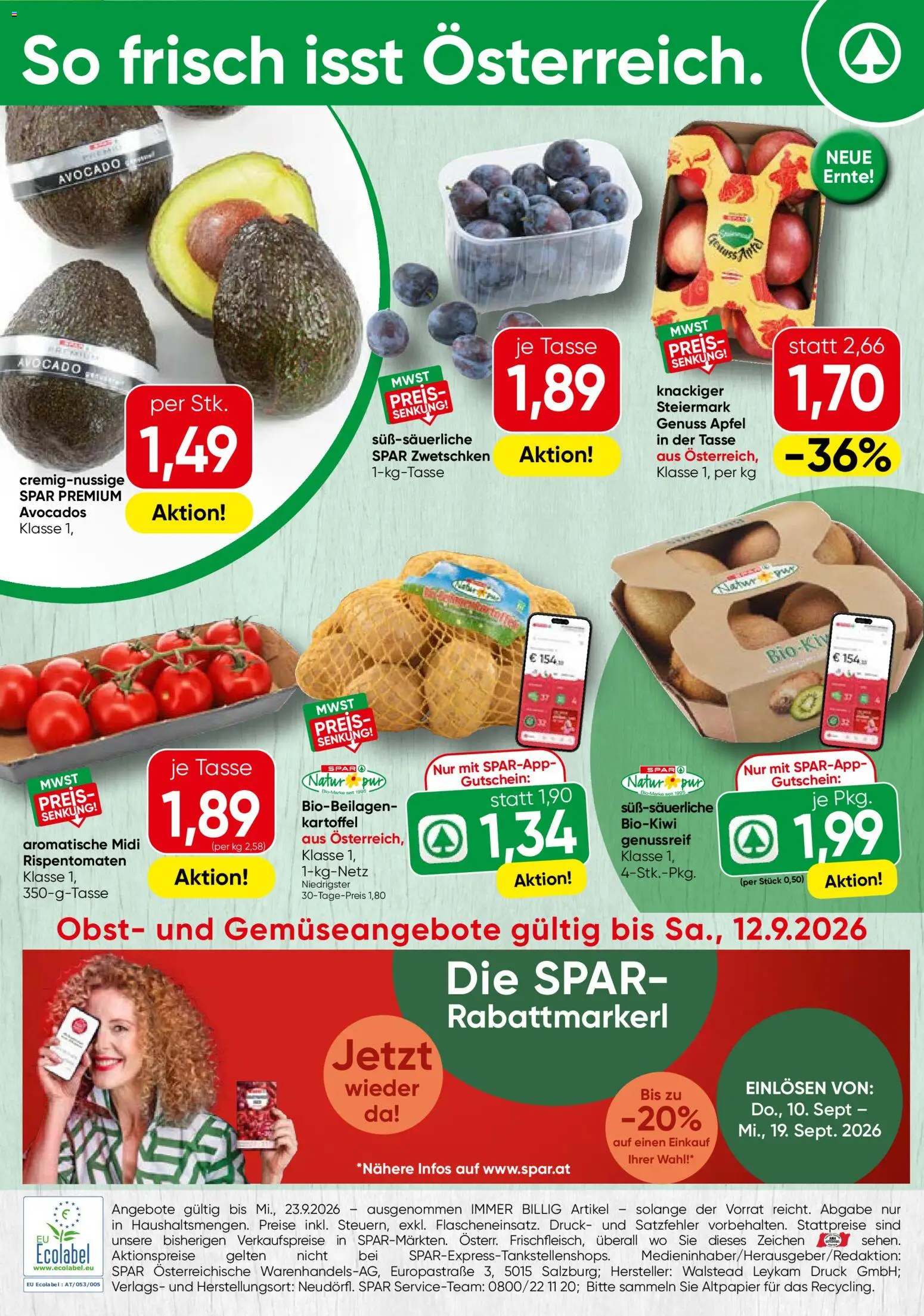 Vorschau der Angebote: Spar Spar Obst & Gemüse gültig ab 07.09.2026
