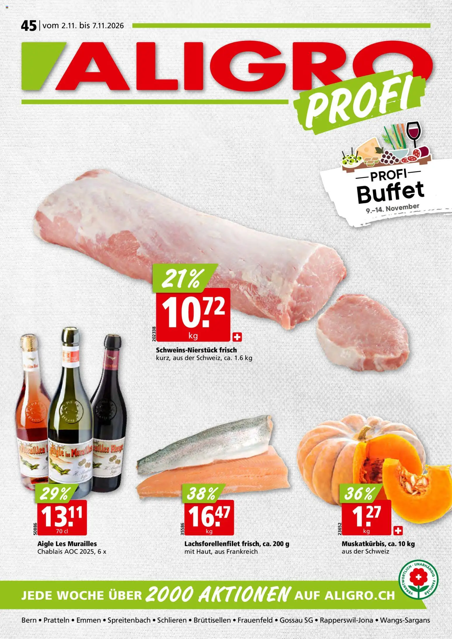 Vorschau des Merkblatts Aligro aktionen Schlieren, Gossau SG, Frauenfeld, Rapperswil-Jona, Sargans, Bern vom Shop Aligro gültig von 02.11.2026 bis 07.11.2026 - Rouge