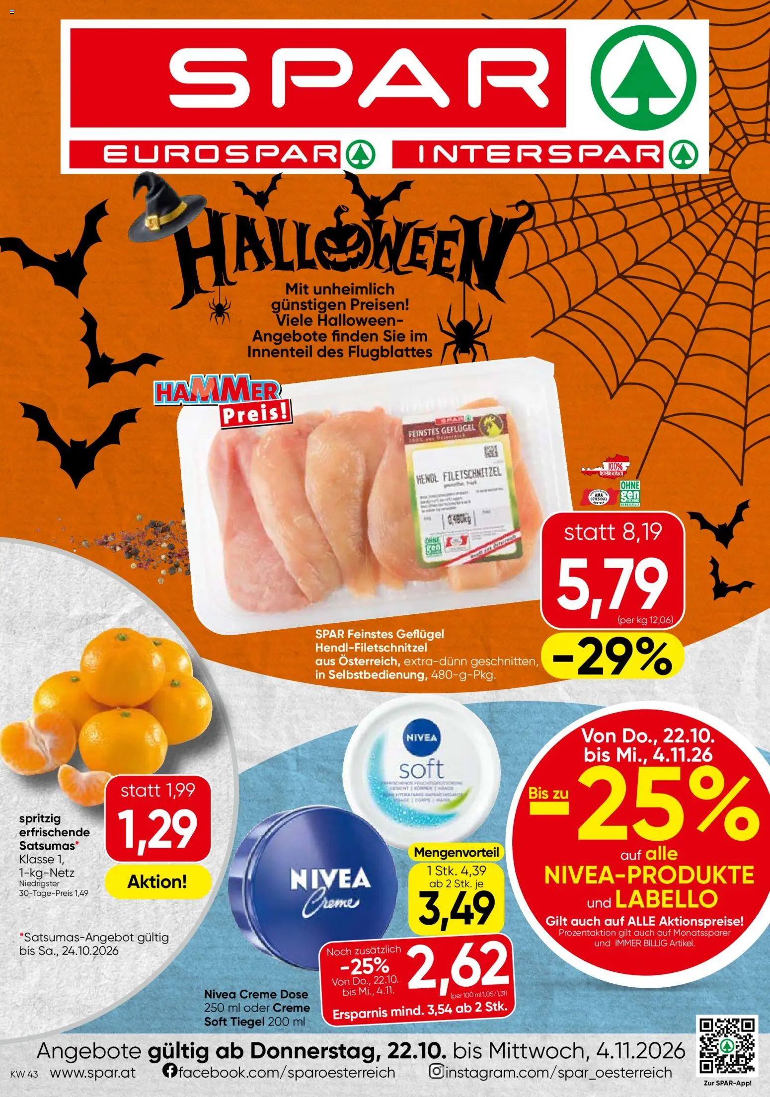 Vorschau der Angebote: Spar Spar Flugblatt gültig ab 22.10.2026 - Creme