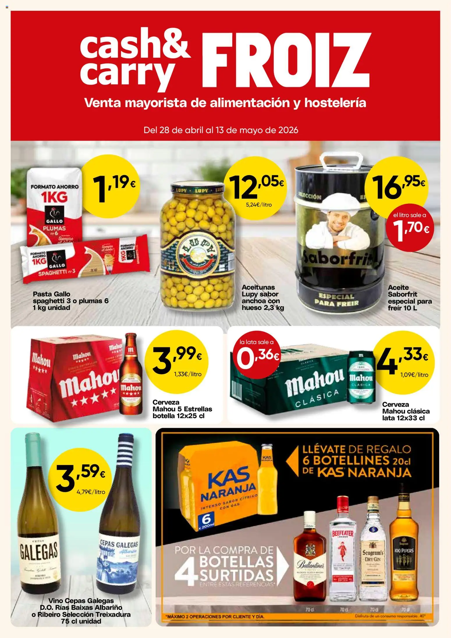 Vista previa del folleto de la tienda Froiz válido desde el 28/04/2026 - Pasta, Vino, Cerveza, Aceite, Aceitunas, Anchoa